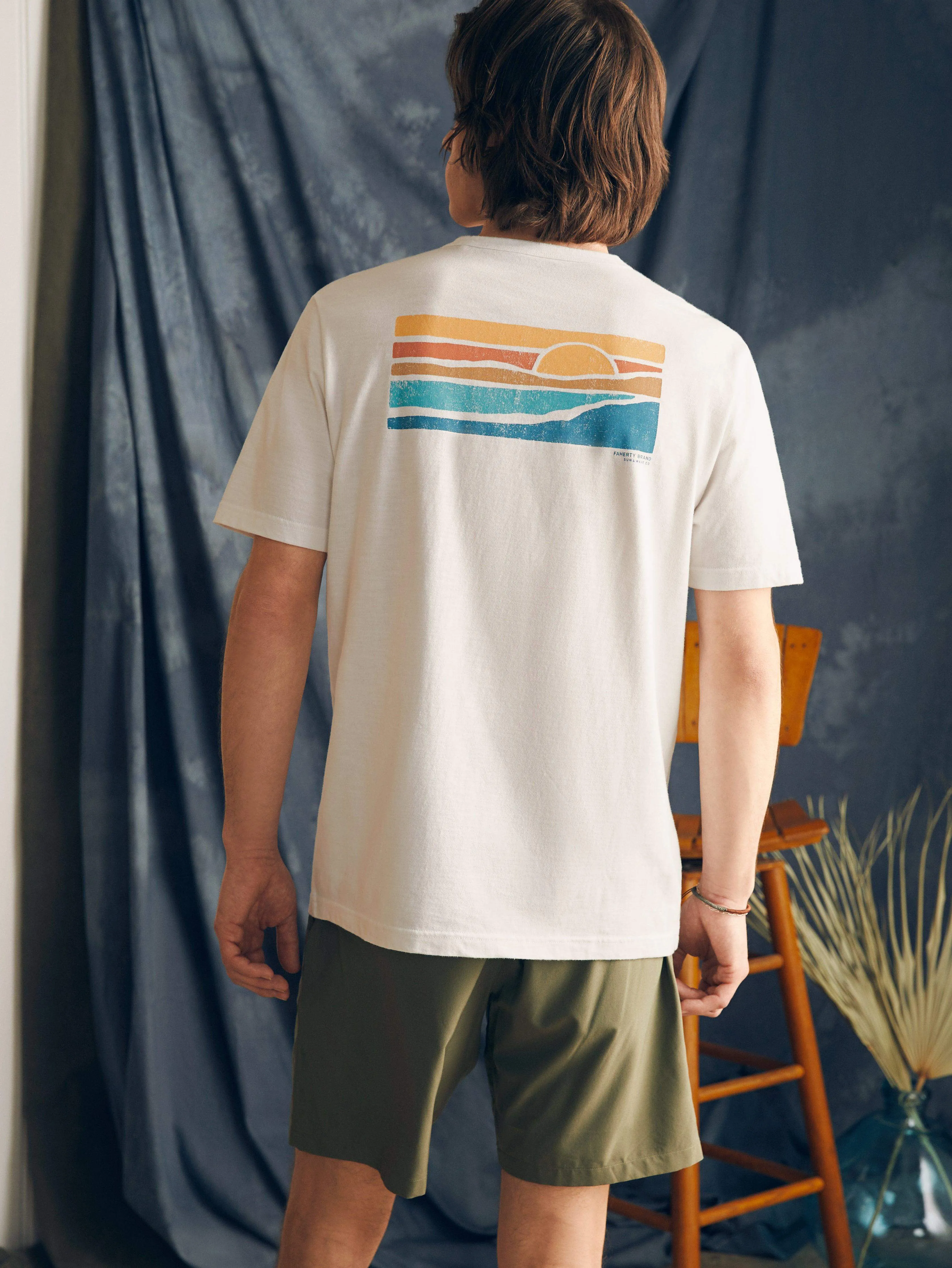 Sunwashed Graphic Tee - White sold by Faherty product image thumbnail 2