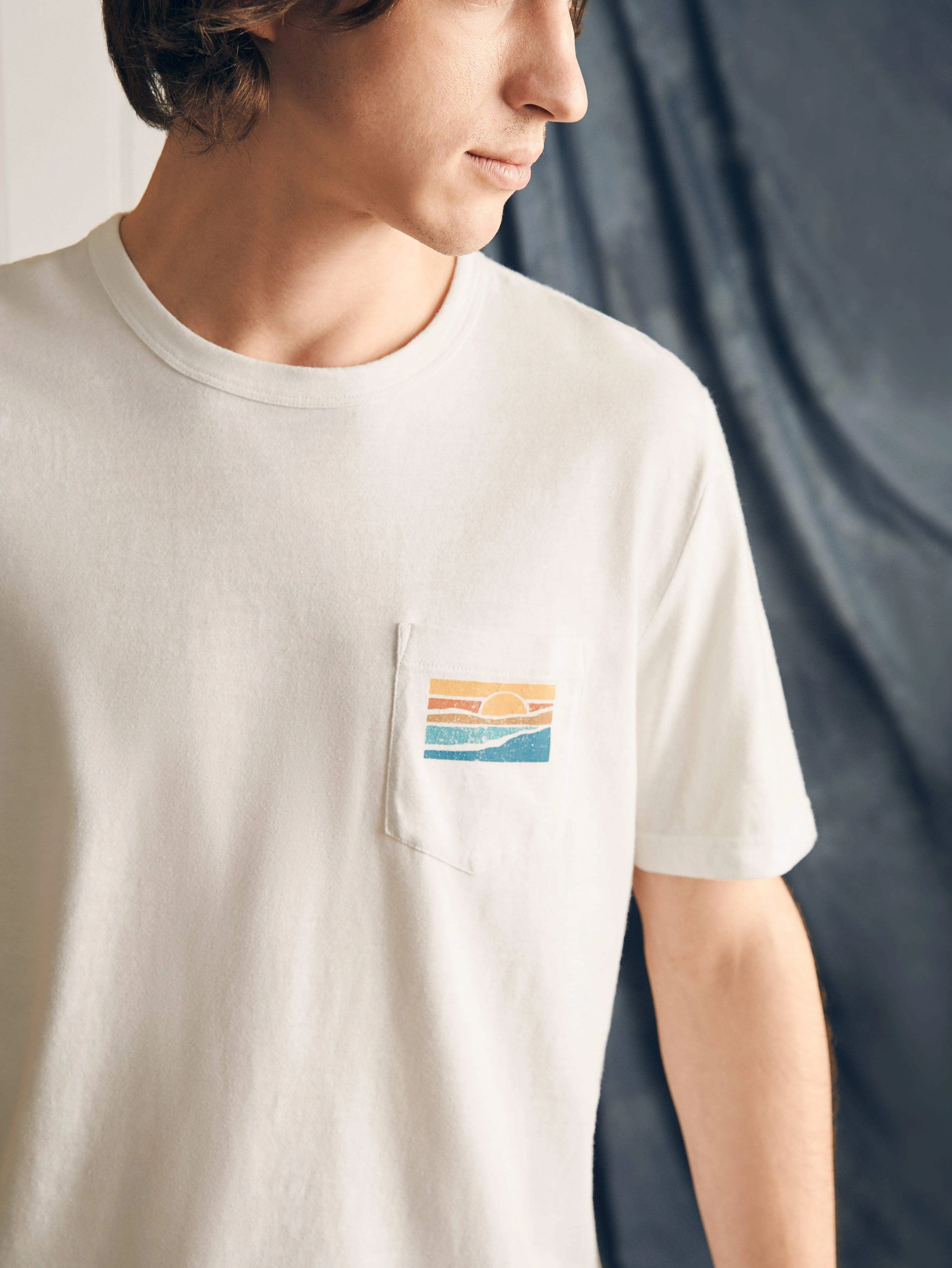 Sunwashed Graphic Tee - White sold by Faherty product image thumbnail 3