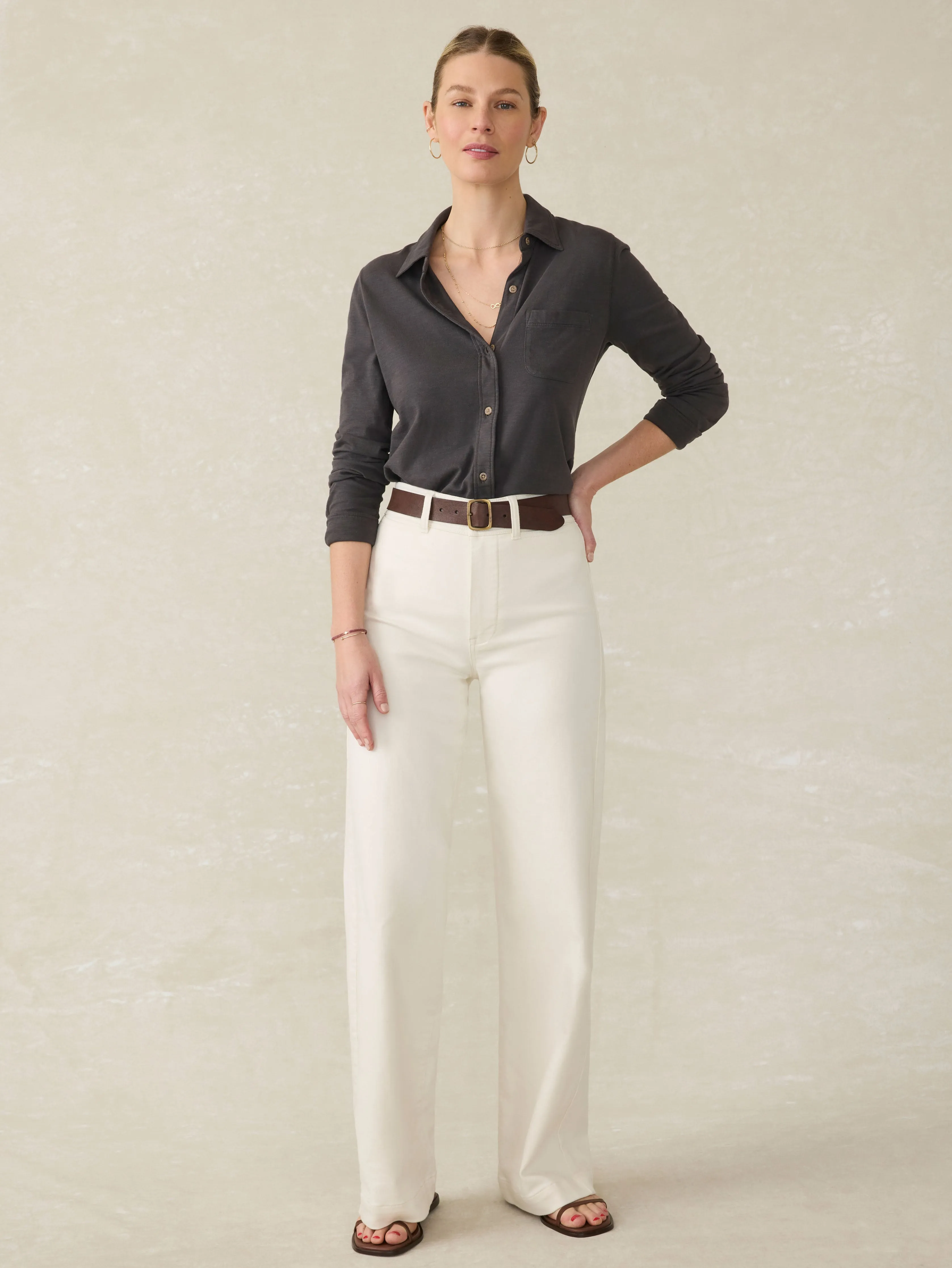 Sunwashed Knit Shirt - Washed Black sold by Faherty product image thumbnail 3