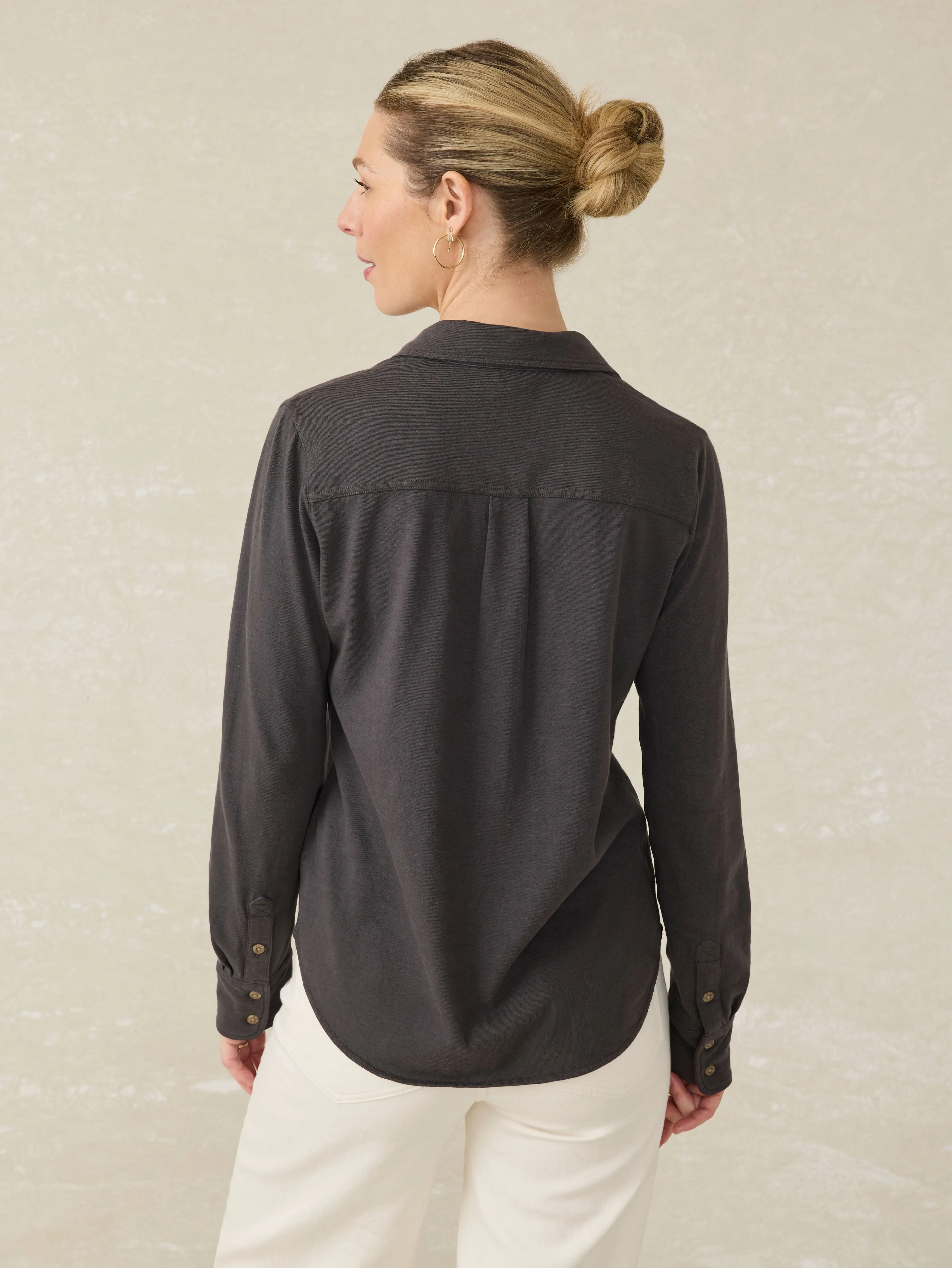 Sunwashed Knit Shirt - Washed Black sold by Faherty product image thumbnail 5