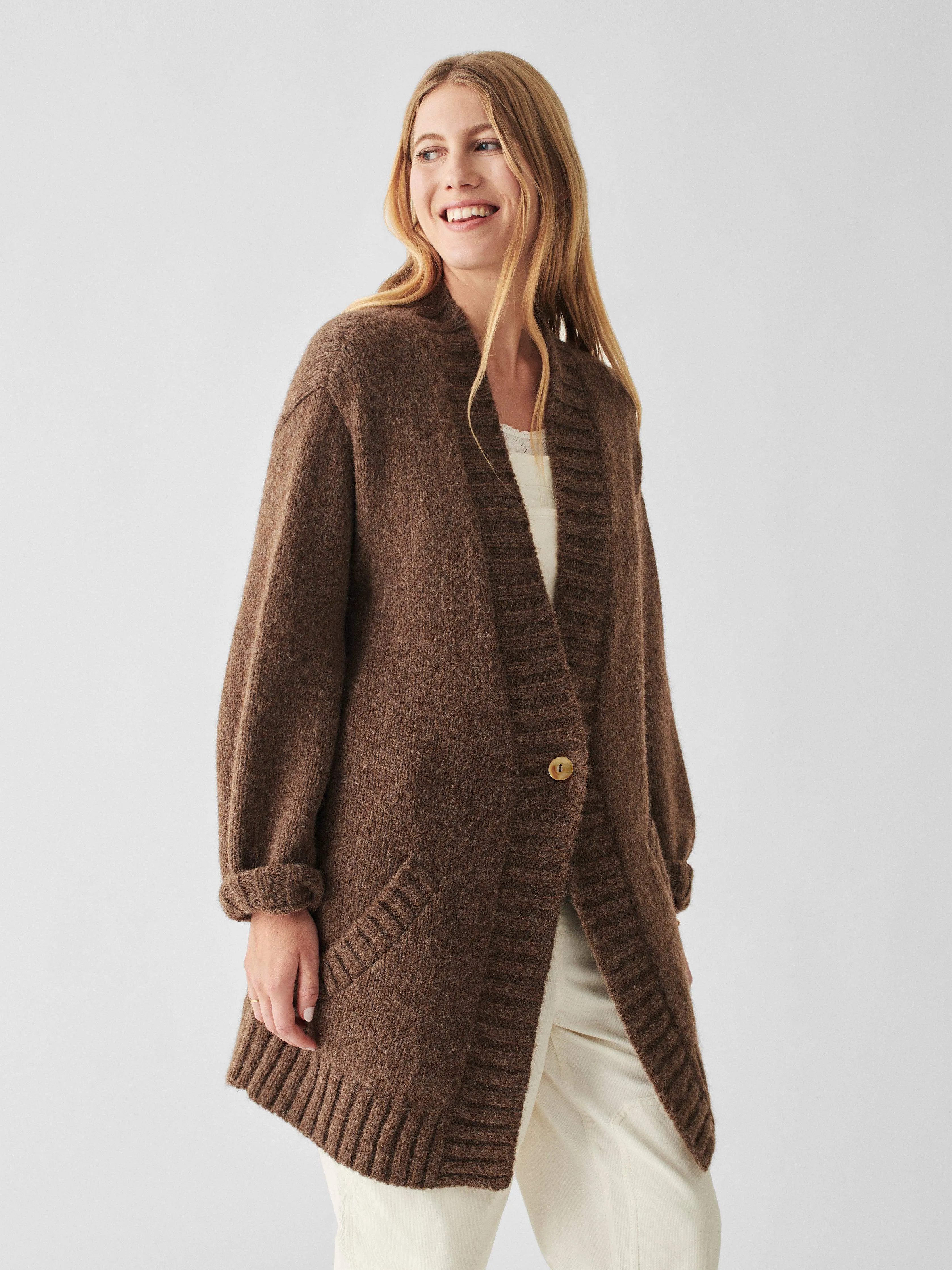 Frost Stella Cardigan - Cappuccino Heather sold by Faherty product image thumbnail 5