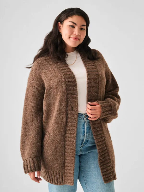 Frost Stella Cardigan - Cappuccino Heather sold by Faherty