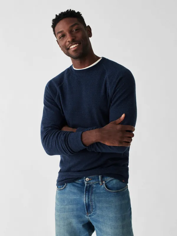 Legend™ Sweater Crew - Navy Twill sold by Faherty