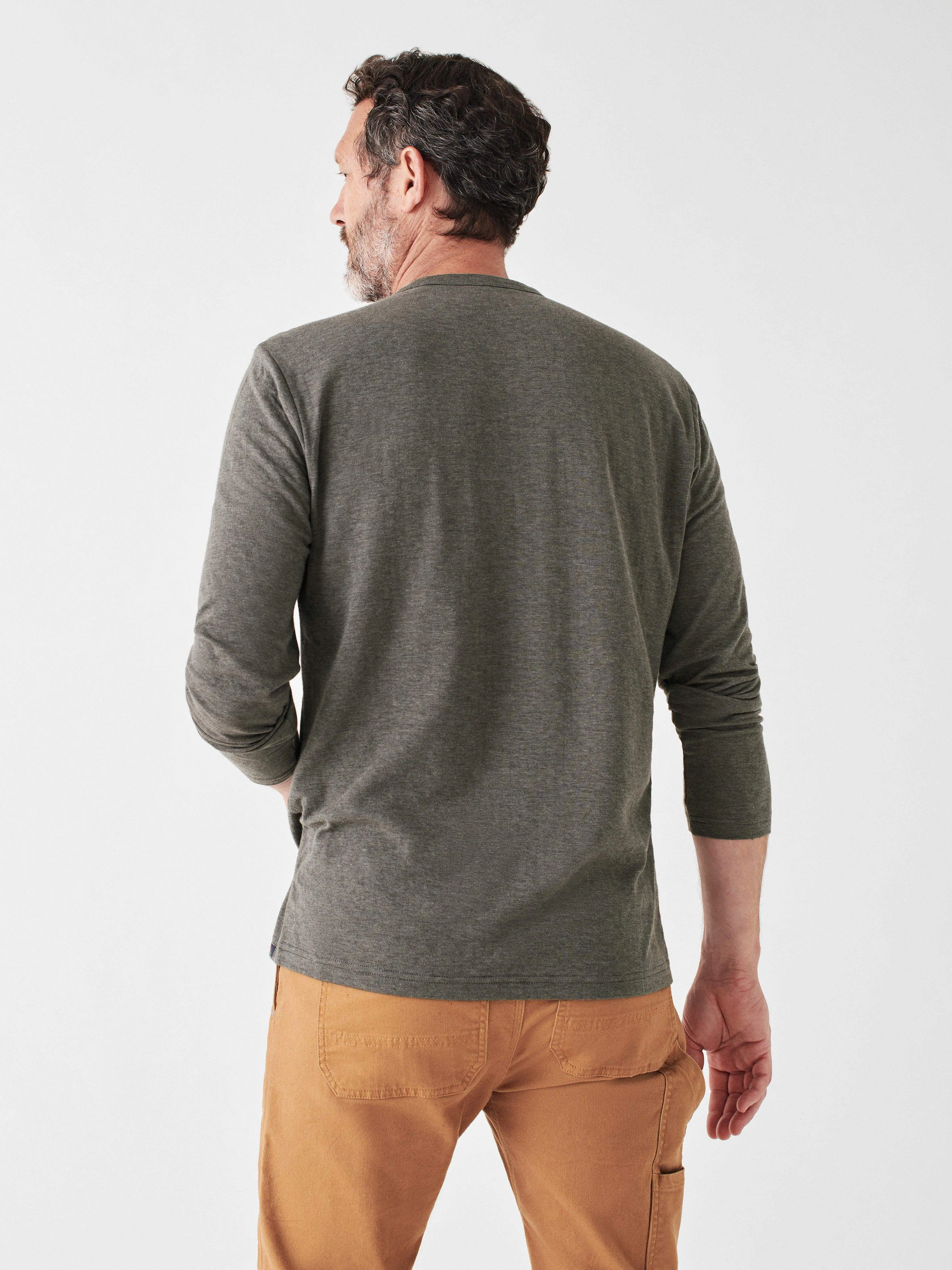 Cloud Cotton Long-Sleeve Tee - Charcoal sold by Faherty product image thumbnail 5