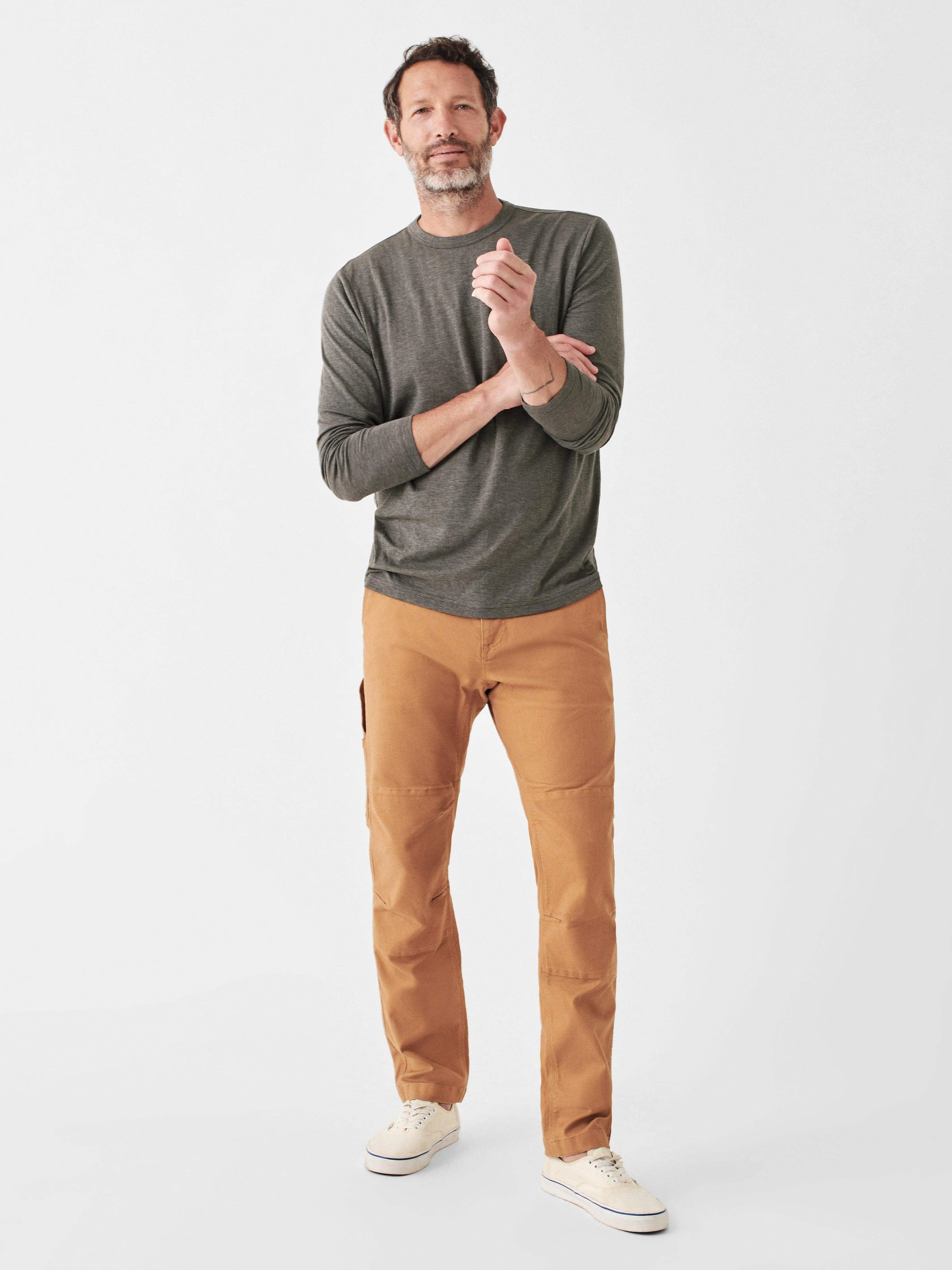 Cloud Cotton Long-Sleeve Tee - Charcoal sold by Faherty product image thumbnail 3