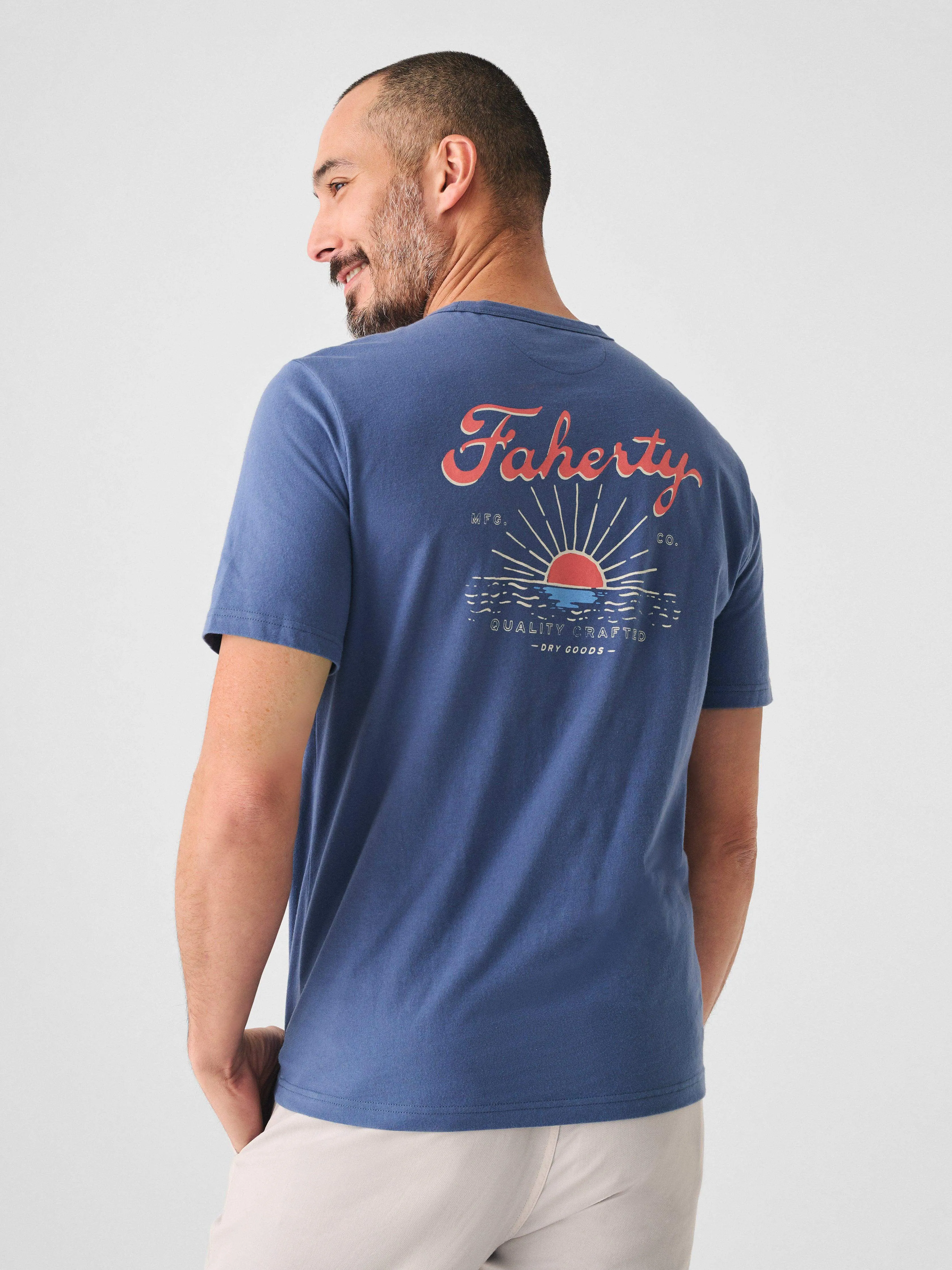 Graphic Dry Goods Tee - Faded Navy sold by Faherty