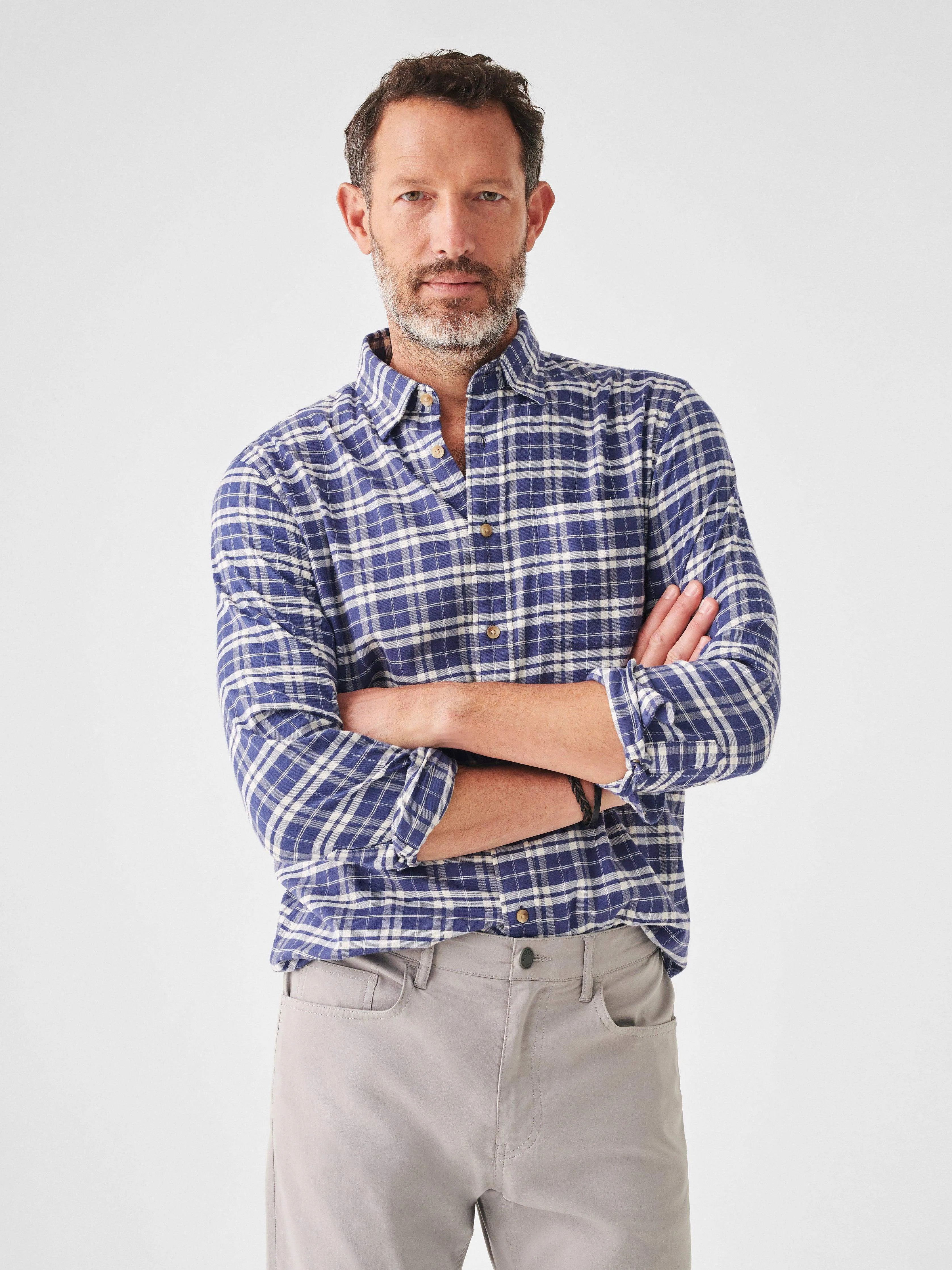 All Time Shirt - Ocean Seas Plaid sold by Faherty