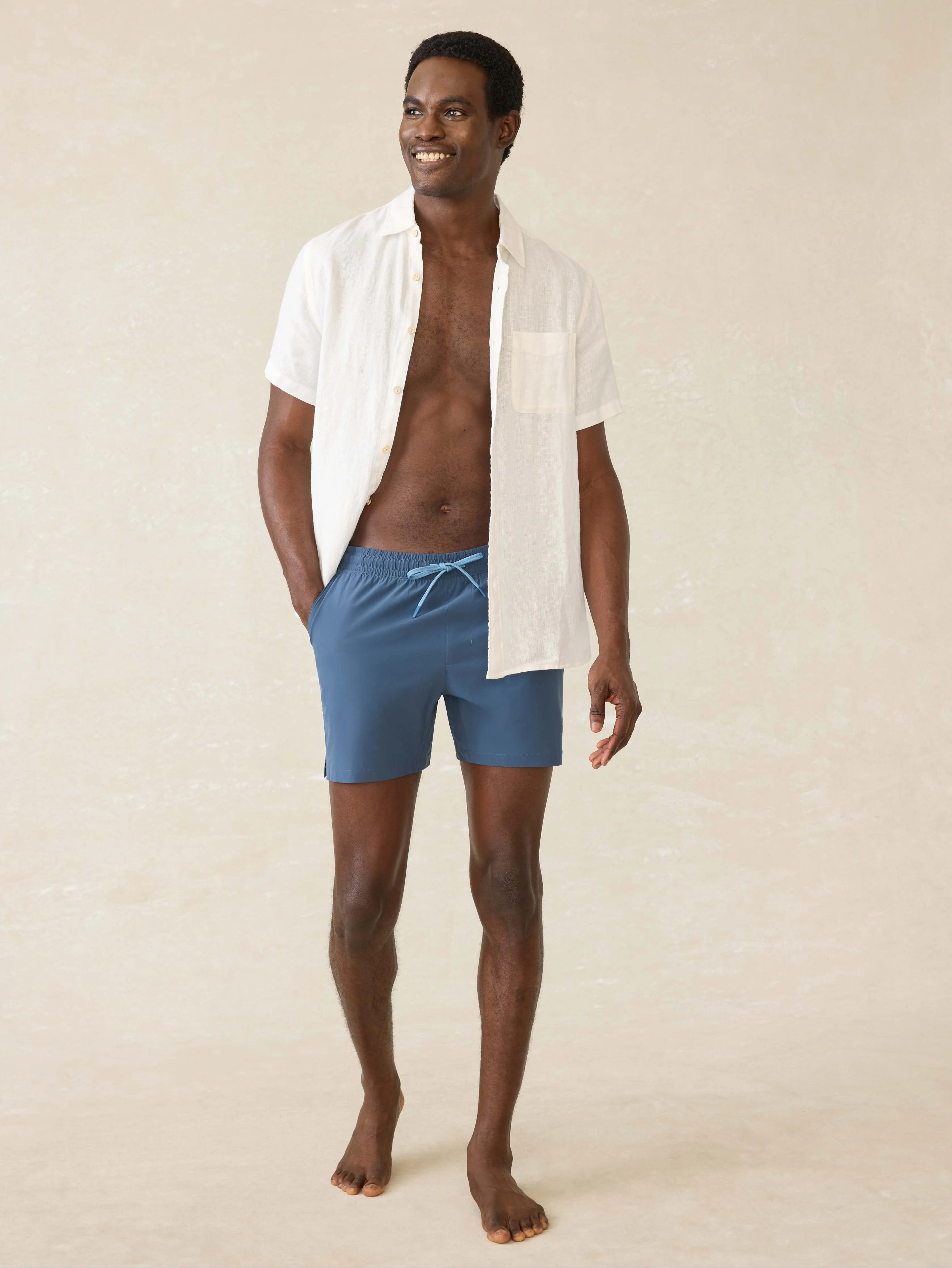 Shorelite Lined Trunk (7") - Offshore Storm sold by Faherty product image thumbnail 3