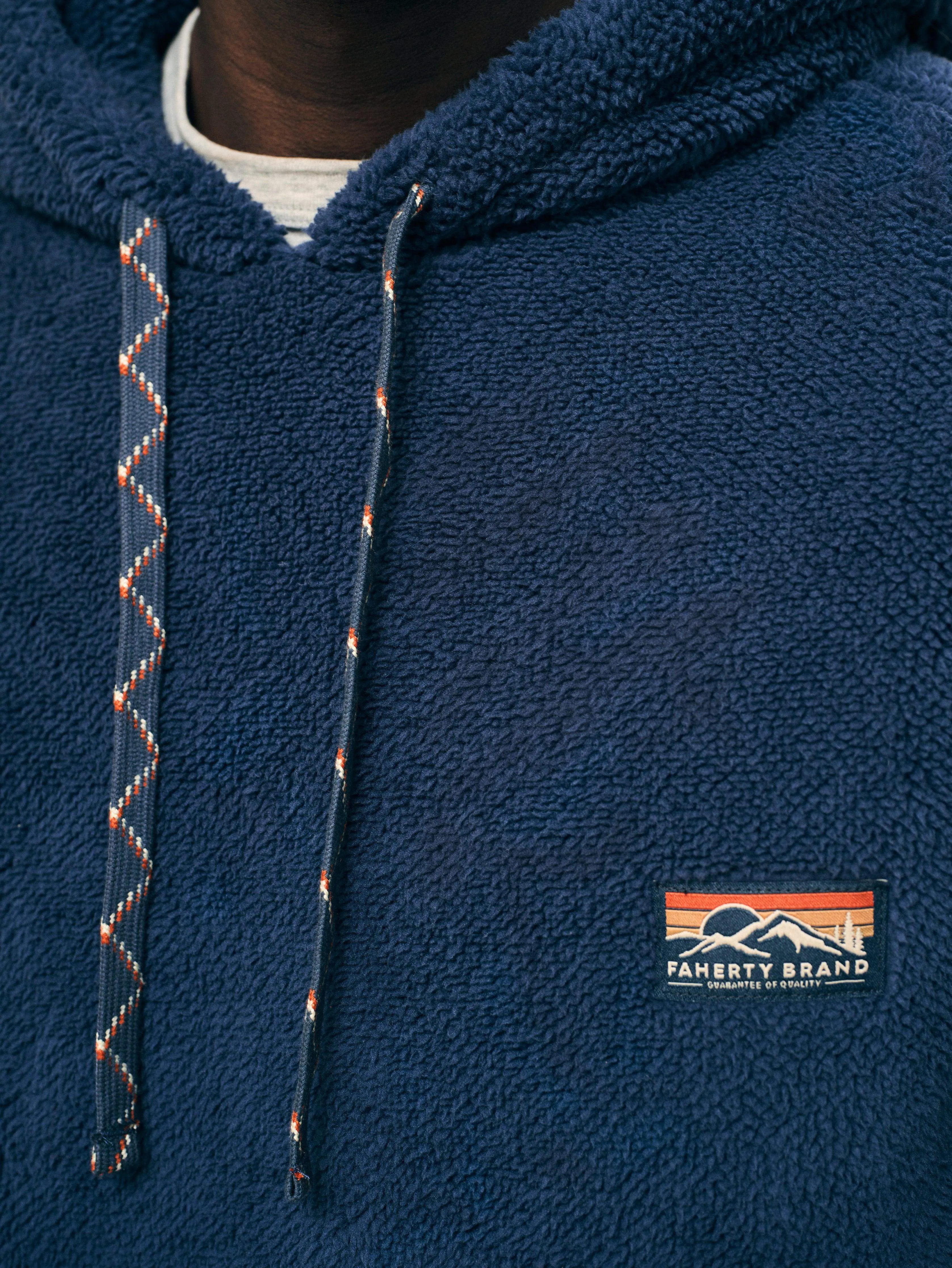 High Pile Fleece Popover Hoodie - Blue Nights sold by Faherty product image thumbnail 2