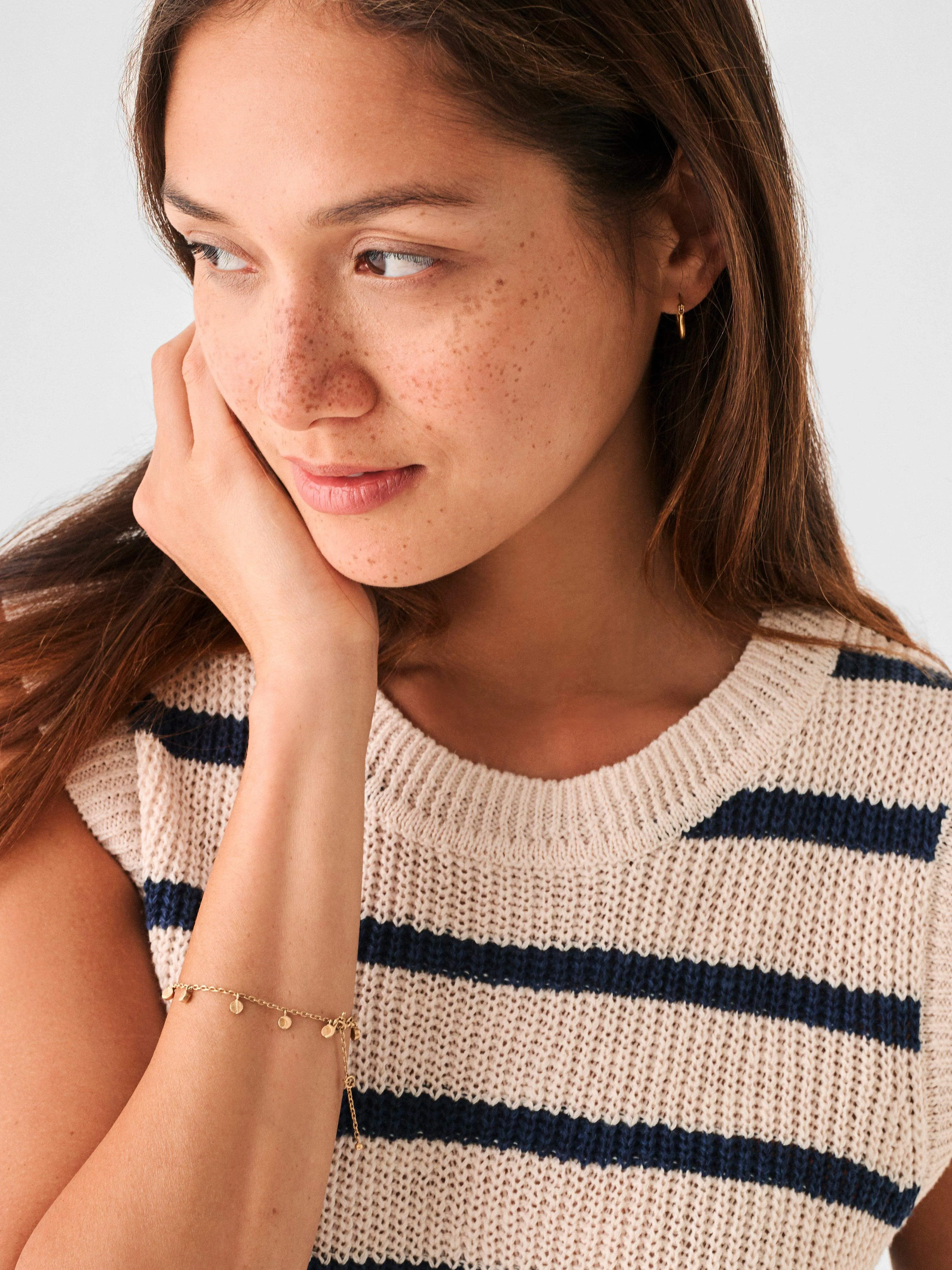 Miramar Linen Sweater Tank - Natural Navy Stripe sold by Faherty product image thumbnail 2