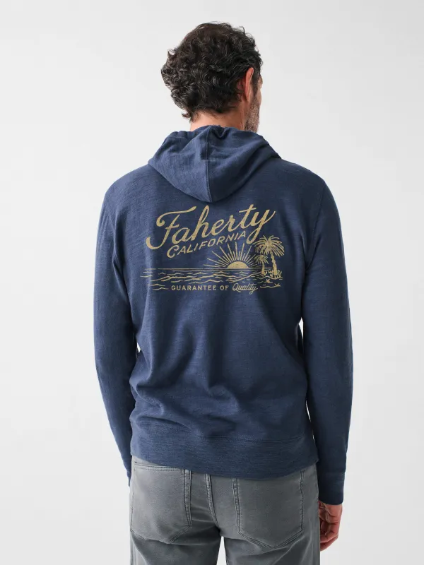 California Heritage Slub Cotton Hoodie - Blue Nights sold by Faherty