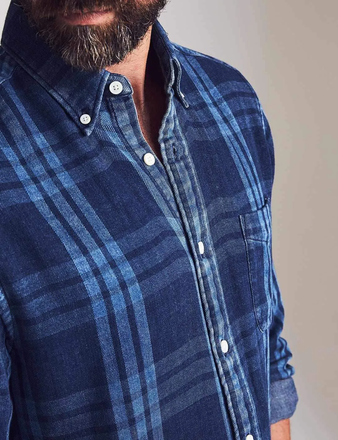 Tony Doublecloth Shirt - Indigo Mist sold by Faherty product image thumbnail 5