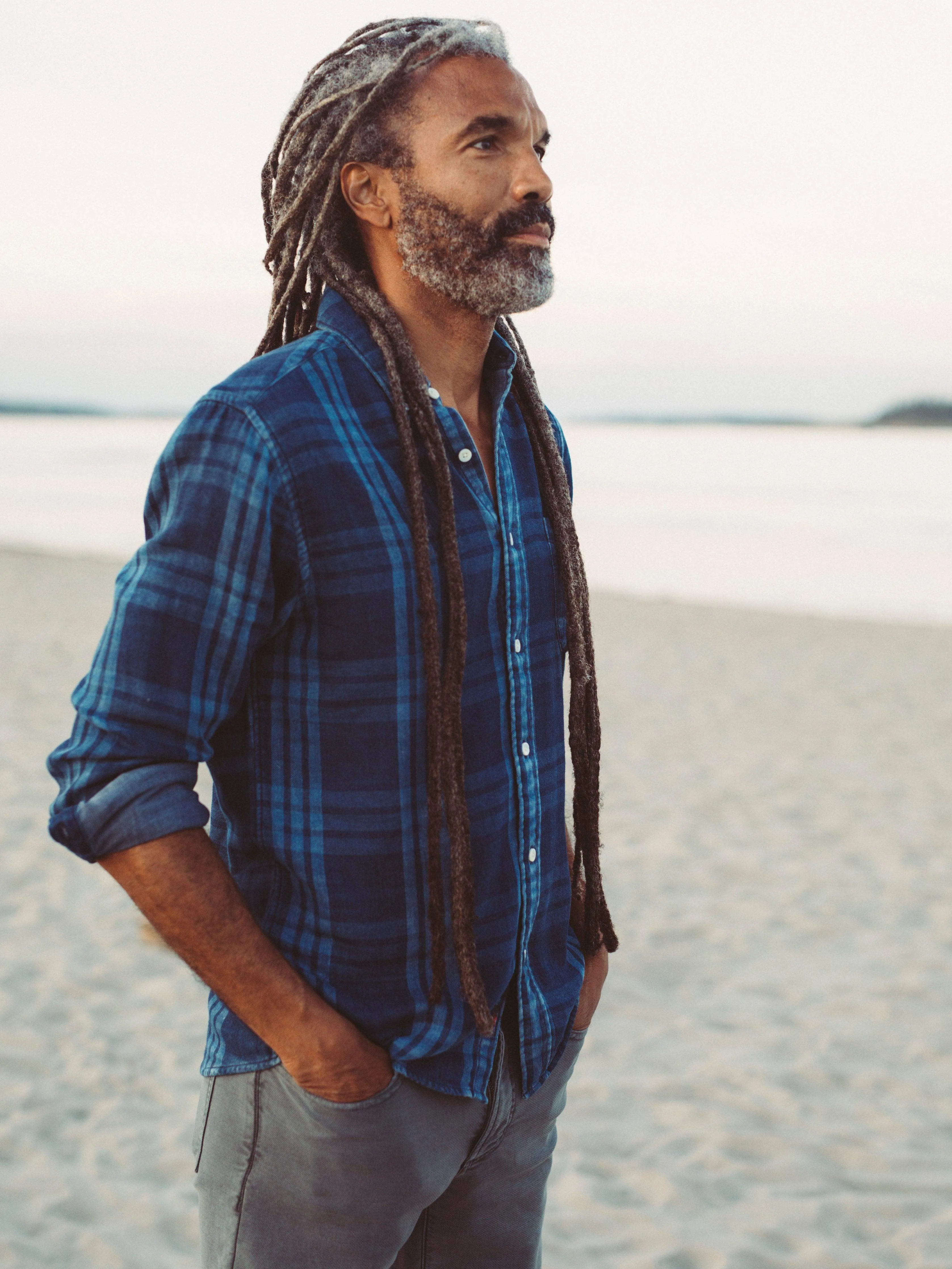 Tony Doublecloth Shirt - Indigo Mist sold by Faherty product image thumbnail 4