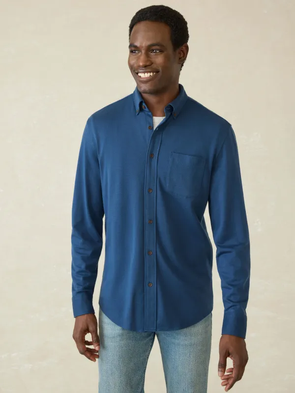 Coastline Knit Shirt - Blue Nights sold by Faherty
