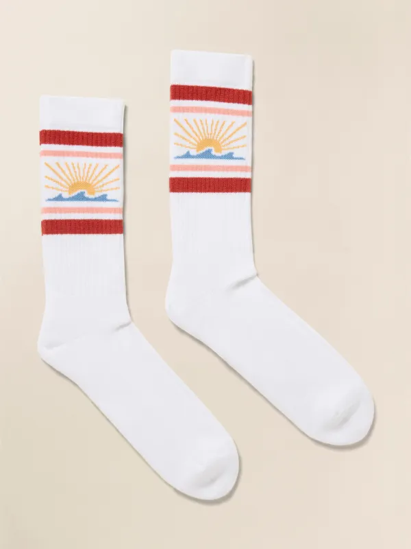 Sun And Waves™ Sock - Red Horizon sold by Faherty