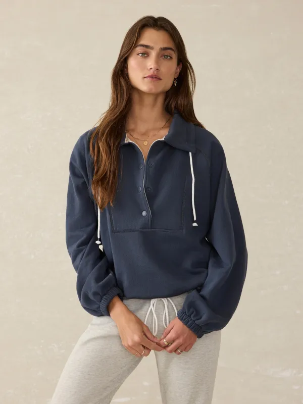 High Standard Fleece Anorak - Blue Nights sold by Faherty