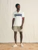 Cabana Towel Terry Surf Stripe Polo - Vintage White sold by Faherty
