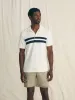 Cabana Towel Terry Surf Stripe Polo - Vintage White sold by Faherty