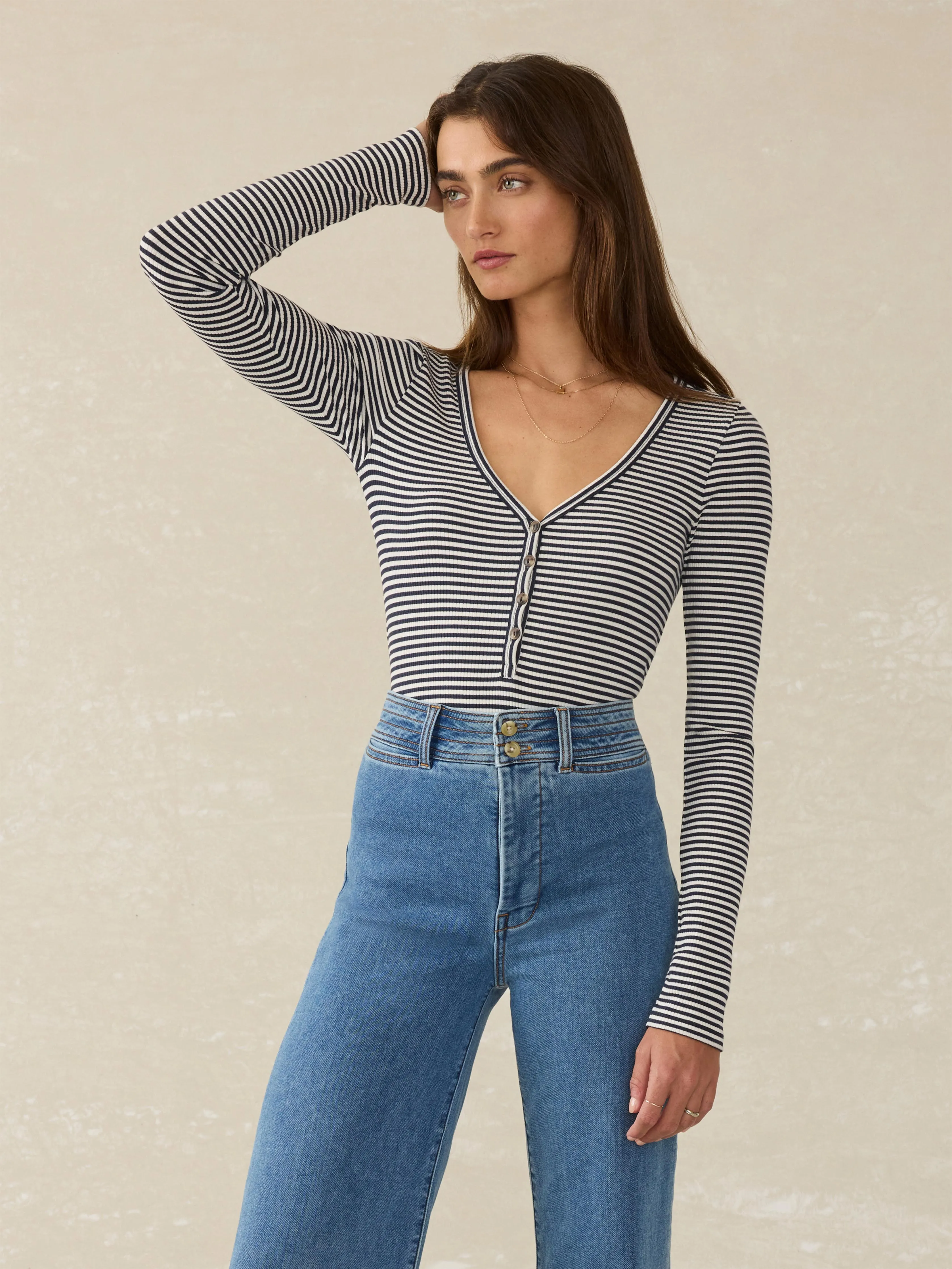 Freestyle Henley - Berkley Stripe sold by Faherty