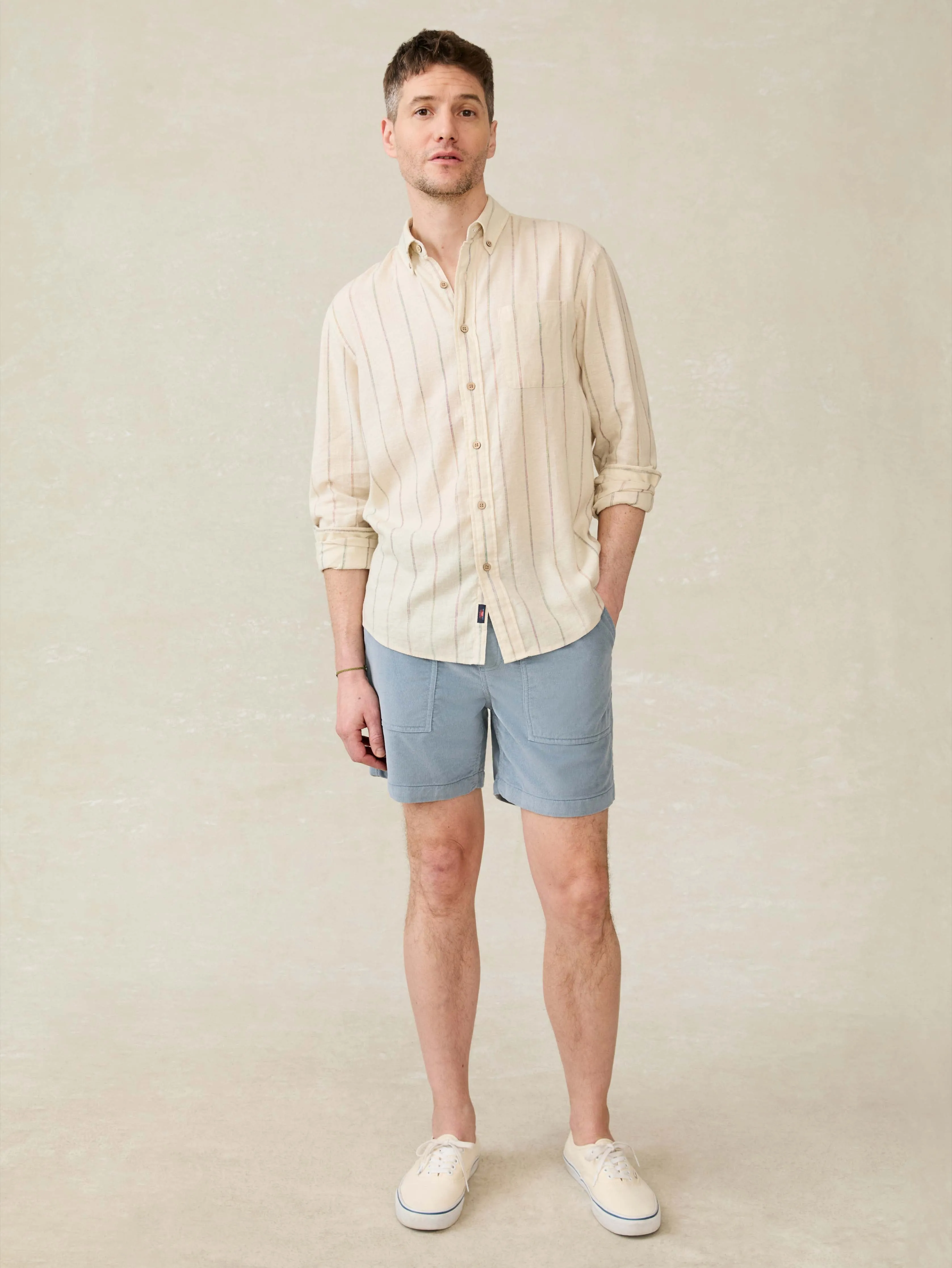 Corduroy Drawstring Utility Short - Light Flint sold by Faherty product image thumbnail 4