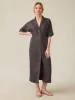 Topanga Drape Shirtdress - Washed Black sold by Faherty