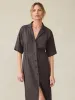 Topanga Drape Shirtdress - Washed Black sold by Faherty
