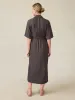 Topanga Drape Shirtdress - Washed Black sold by Faherty