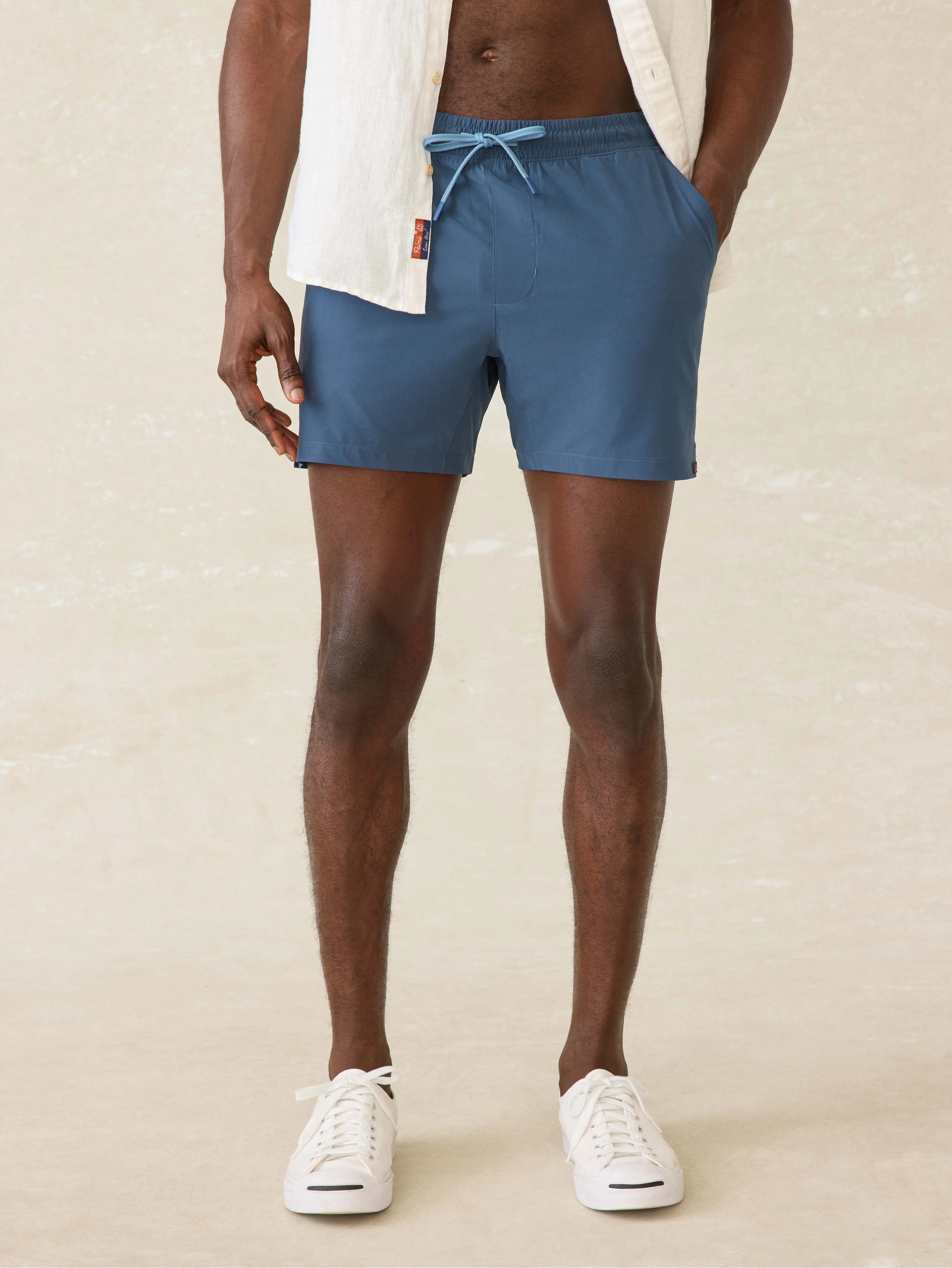 Shorelite Lined Trunk (5") - Offshore Storm sold by Faherty