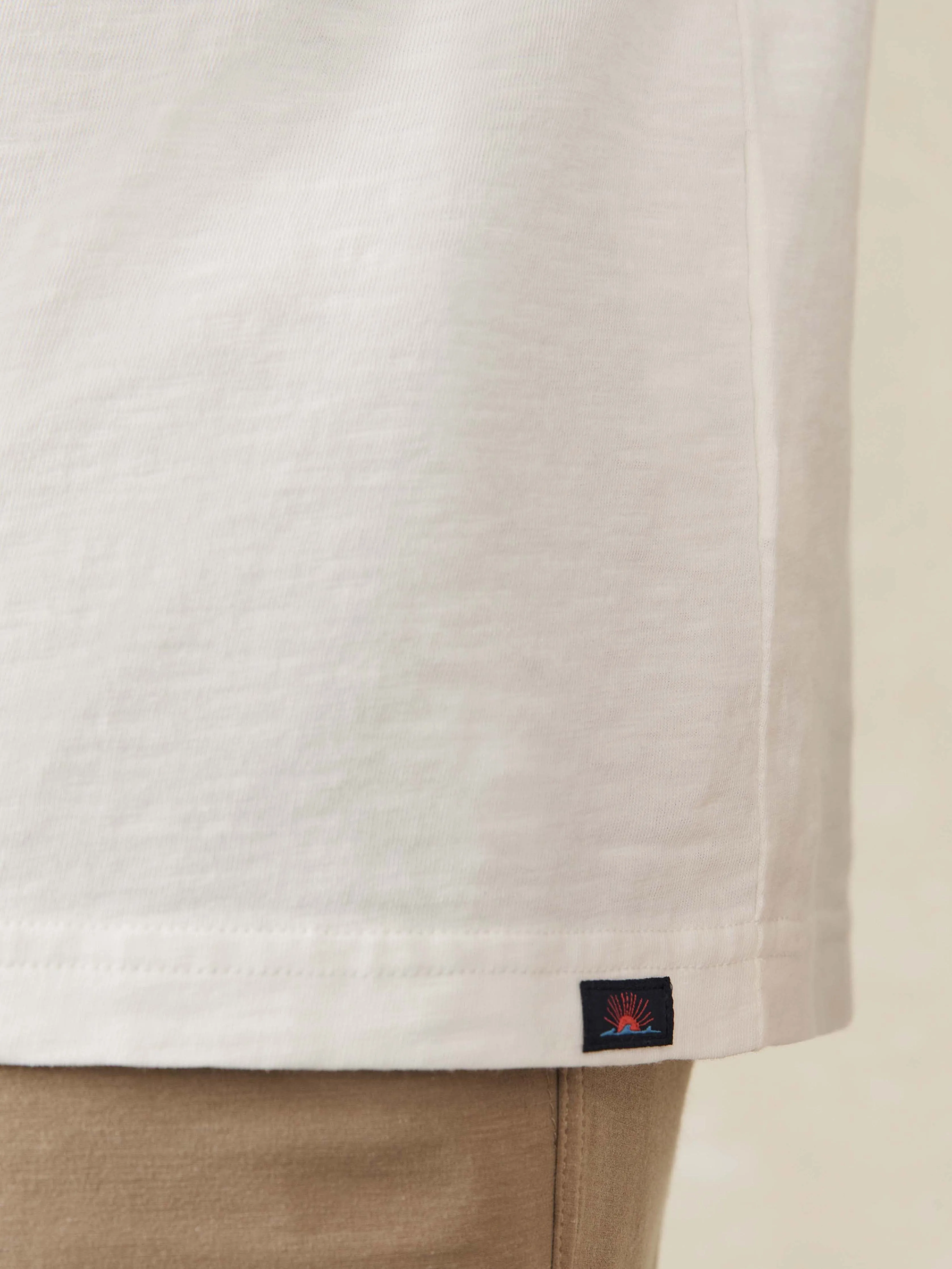 Long-Sleeve Sunwashed Regenerative Cotton Tee - White sold by Faherty product image thumbnail 3