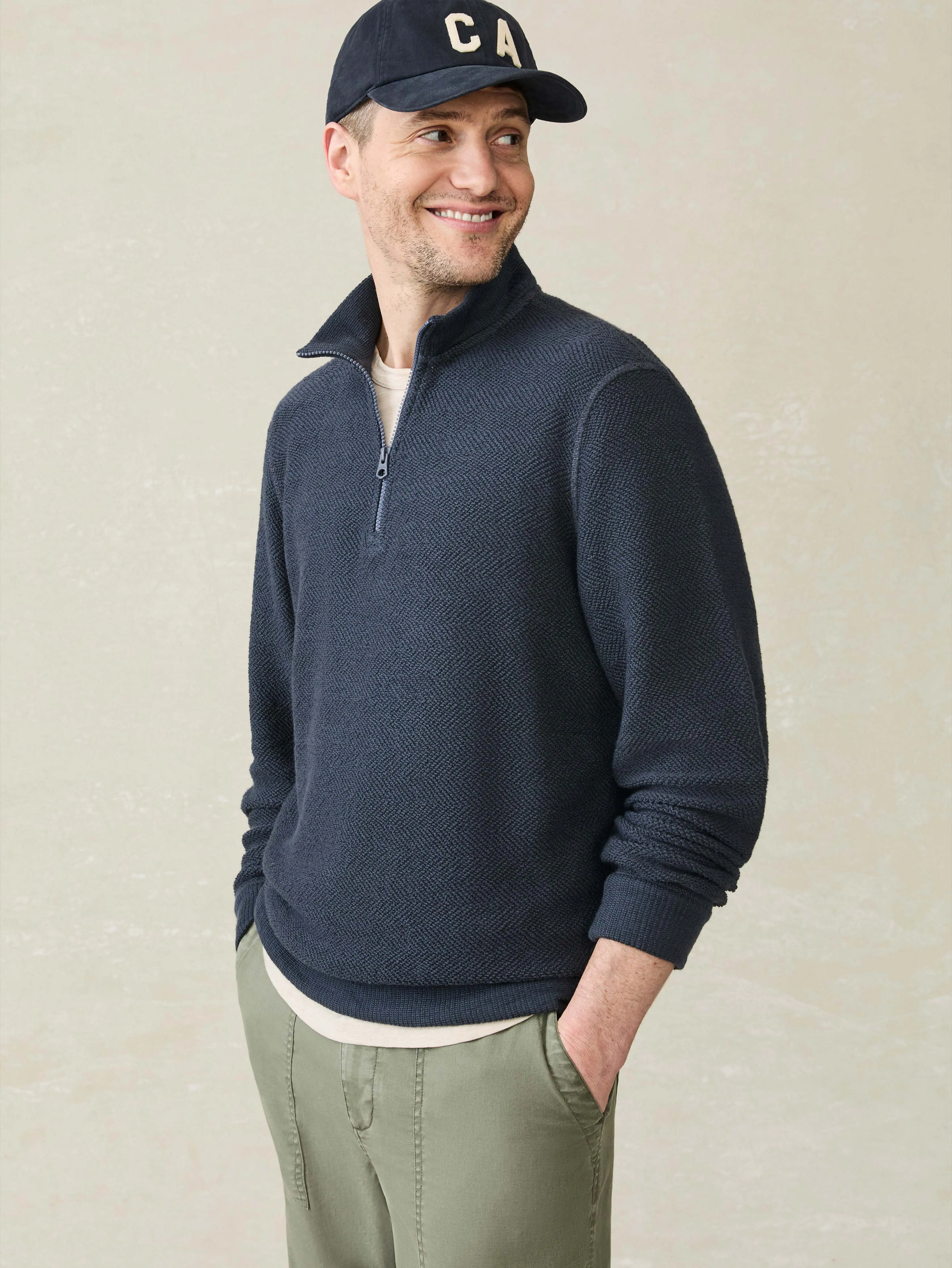 Whitewater Quarter Zip - Fjord sold by Faherty