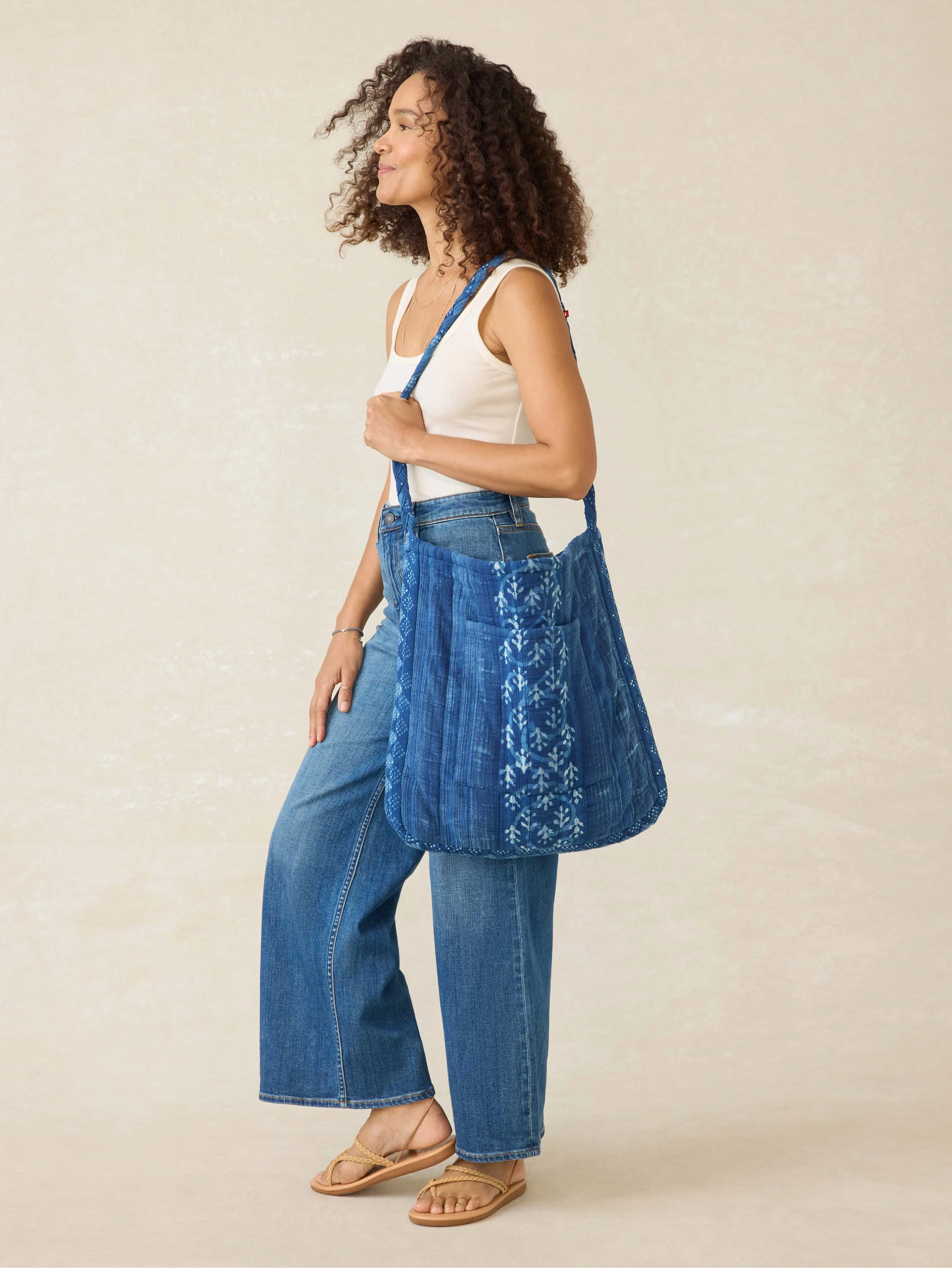 Sun Valley Quilted Tote - Indigo Valley sold by Faherty
