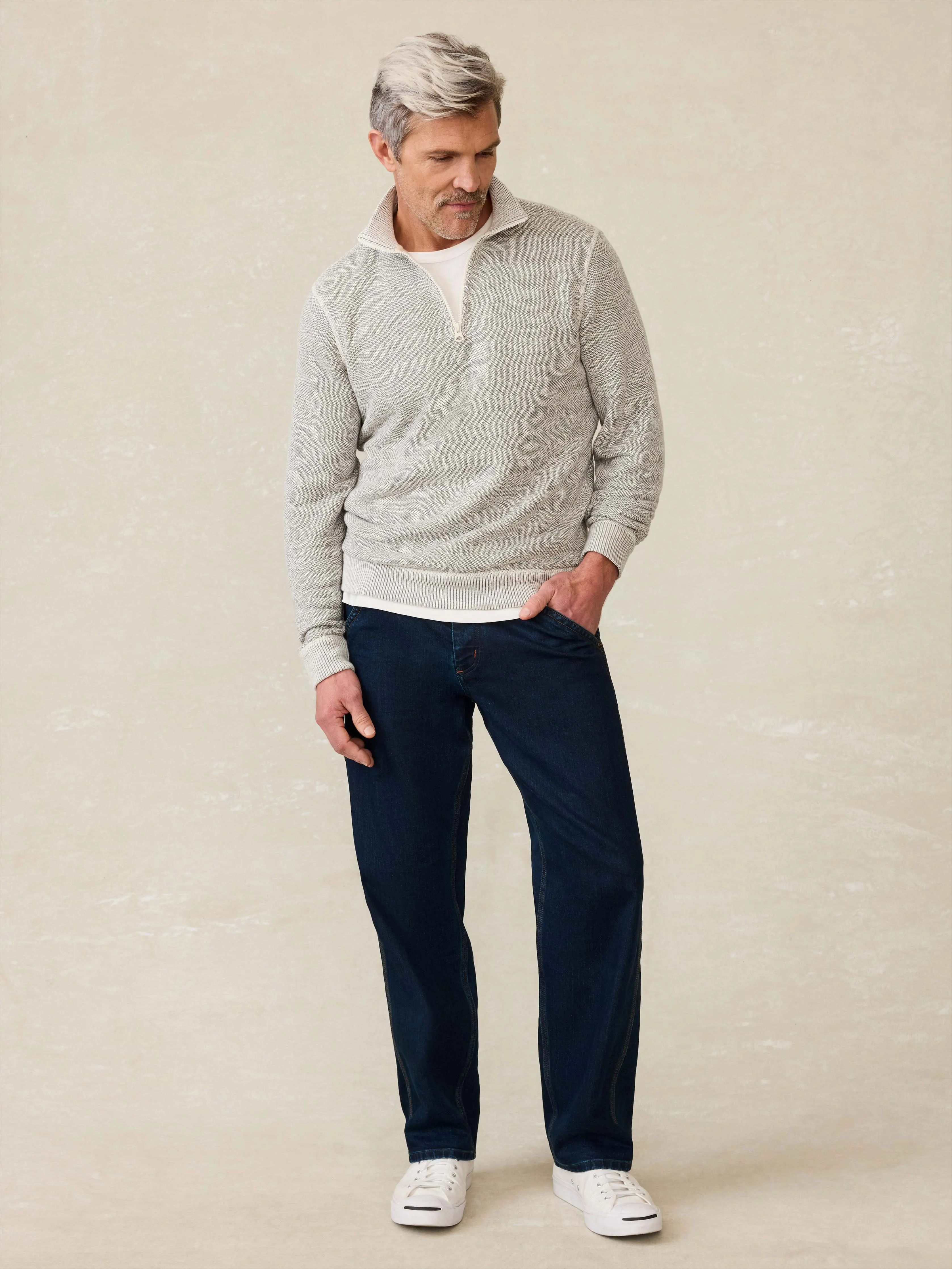 Whitewater Quarter Zip - Grey Shell Loop sold by Faherty product image thumbnail 5