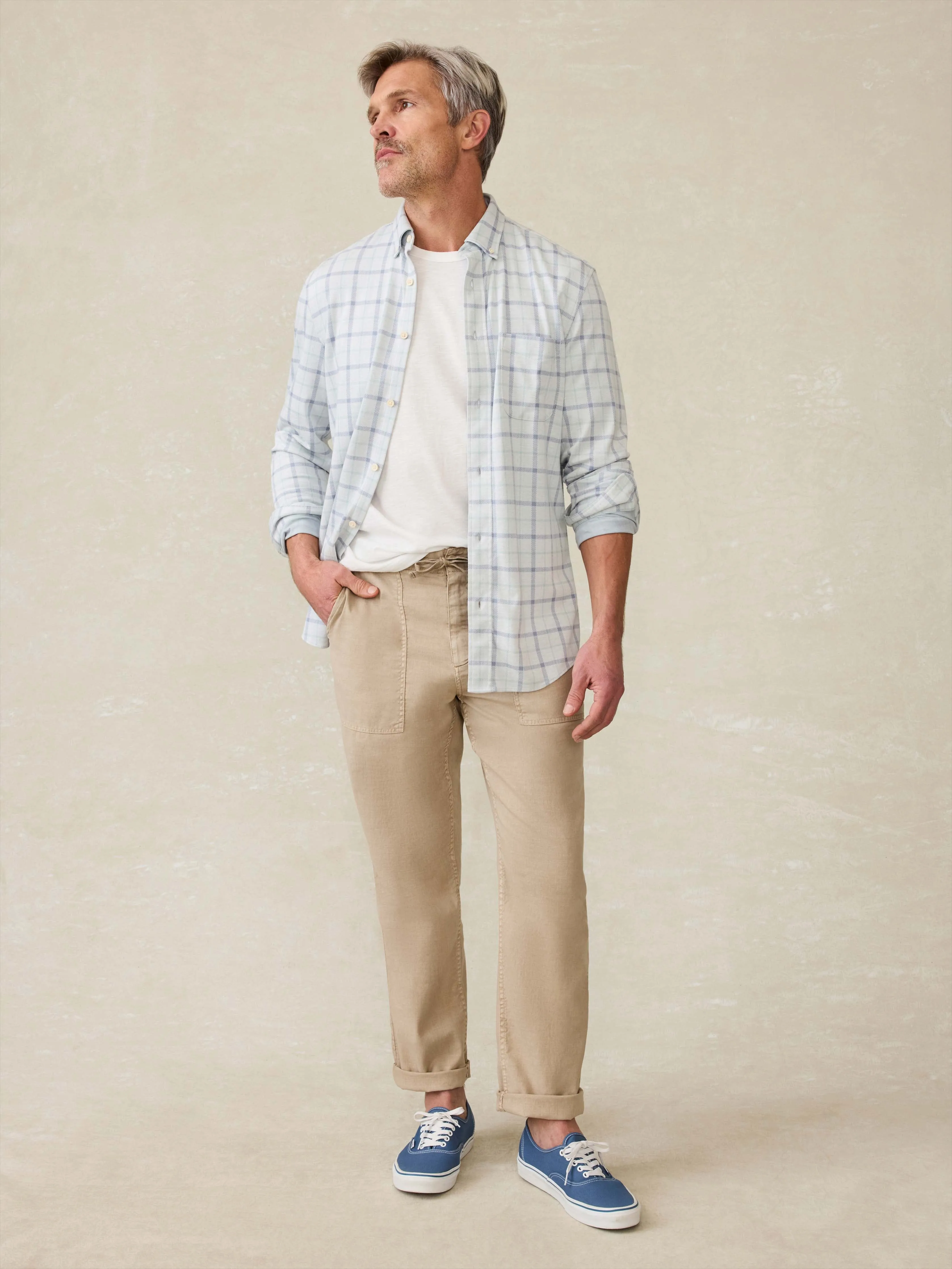 Coastline Knit Shirt - Hidden Lake Plaid sold by Faherty product image thumbnail 5