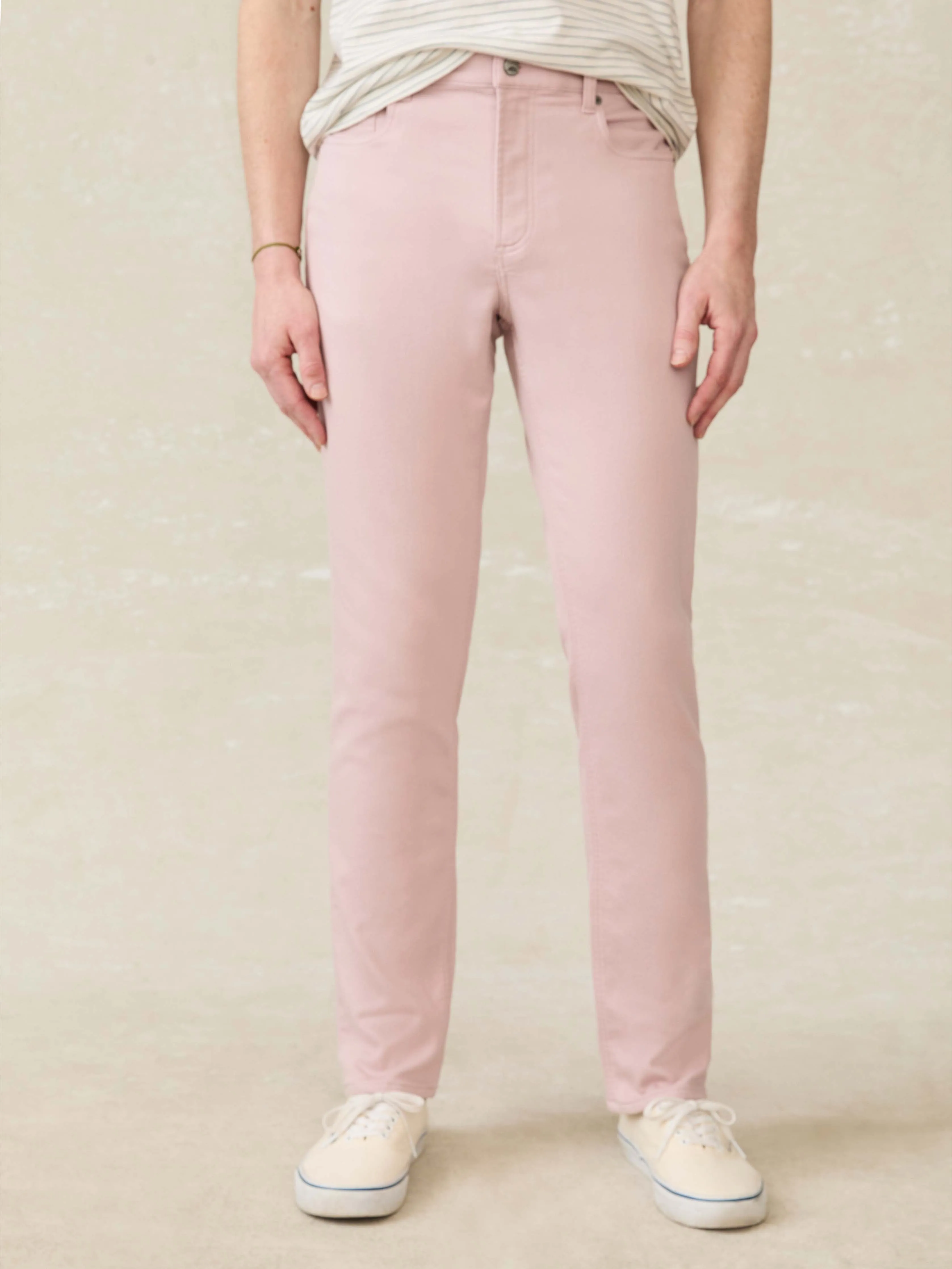 Stretch Terry 5-Pocket Pant - Spring Quartz sold by Faherty