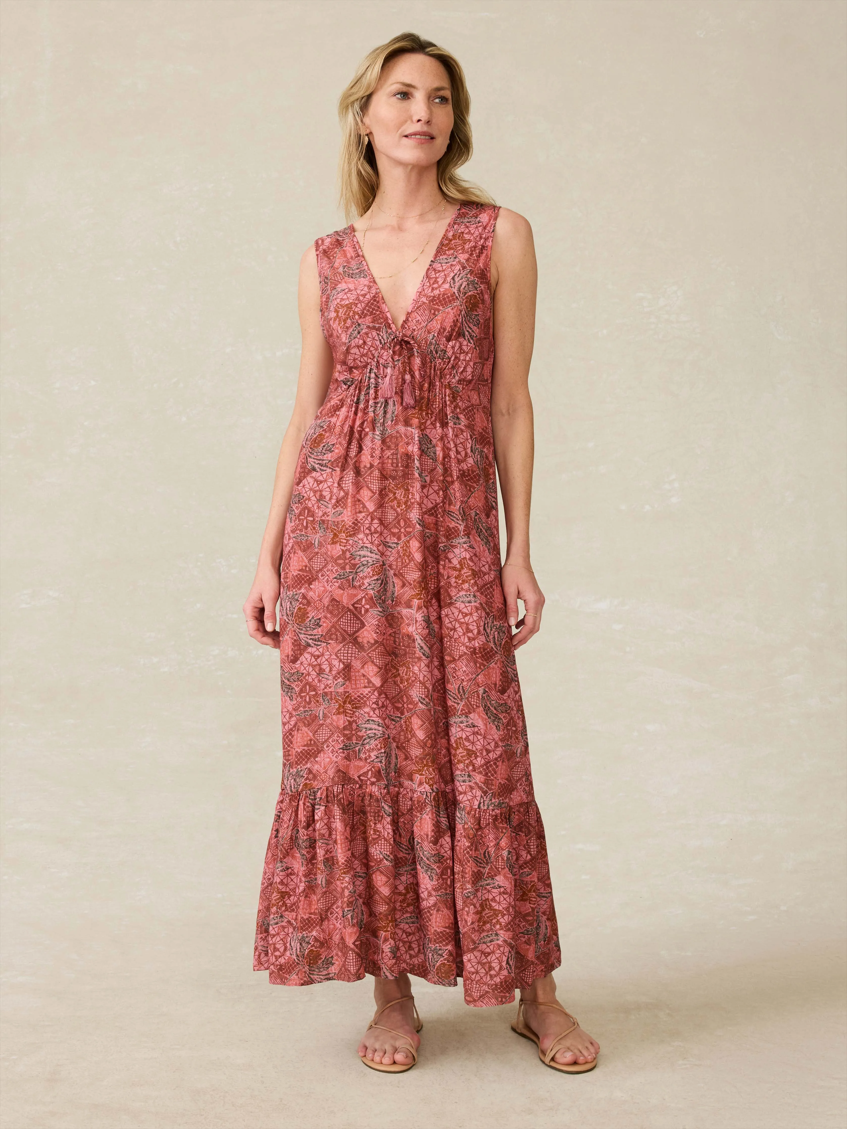 Eden Dress - Island Breeze Floral sold by Faherty