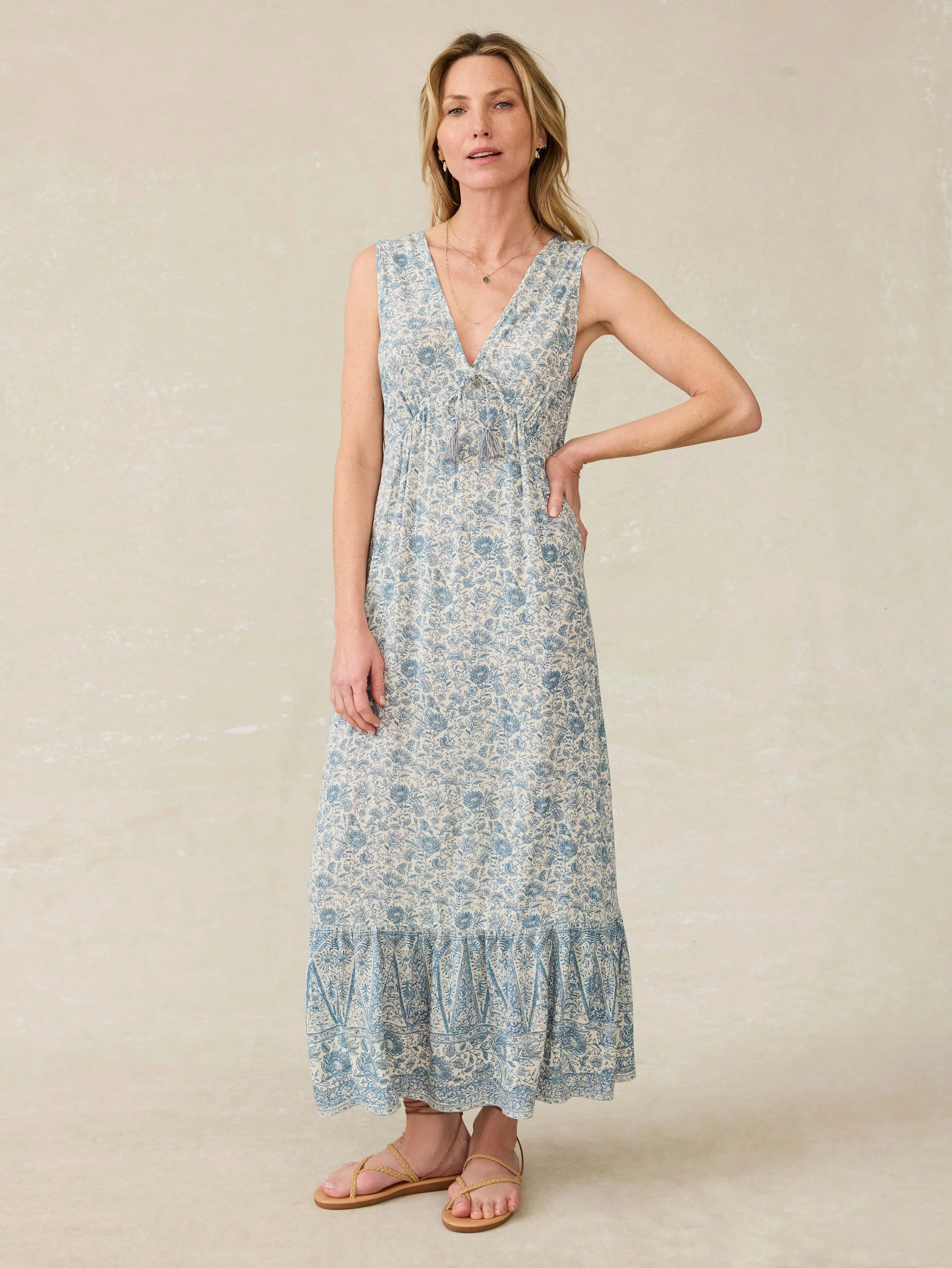 Eden Dress - Blue Water Floral sold by Faherty product image thumbnail 5