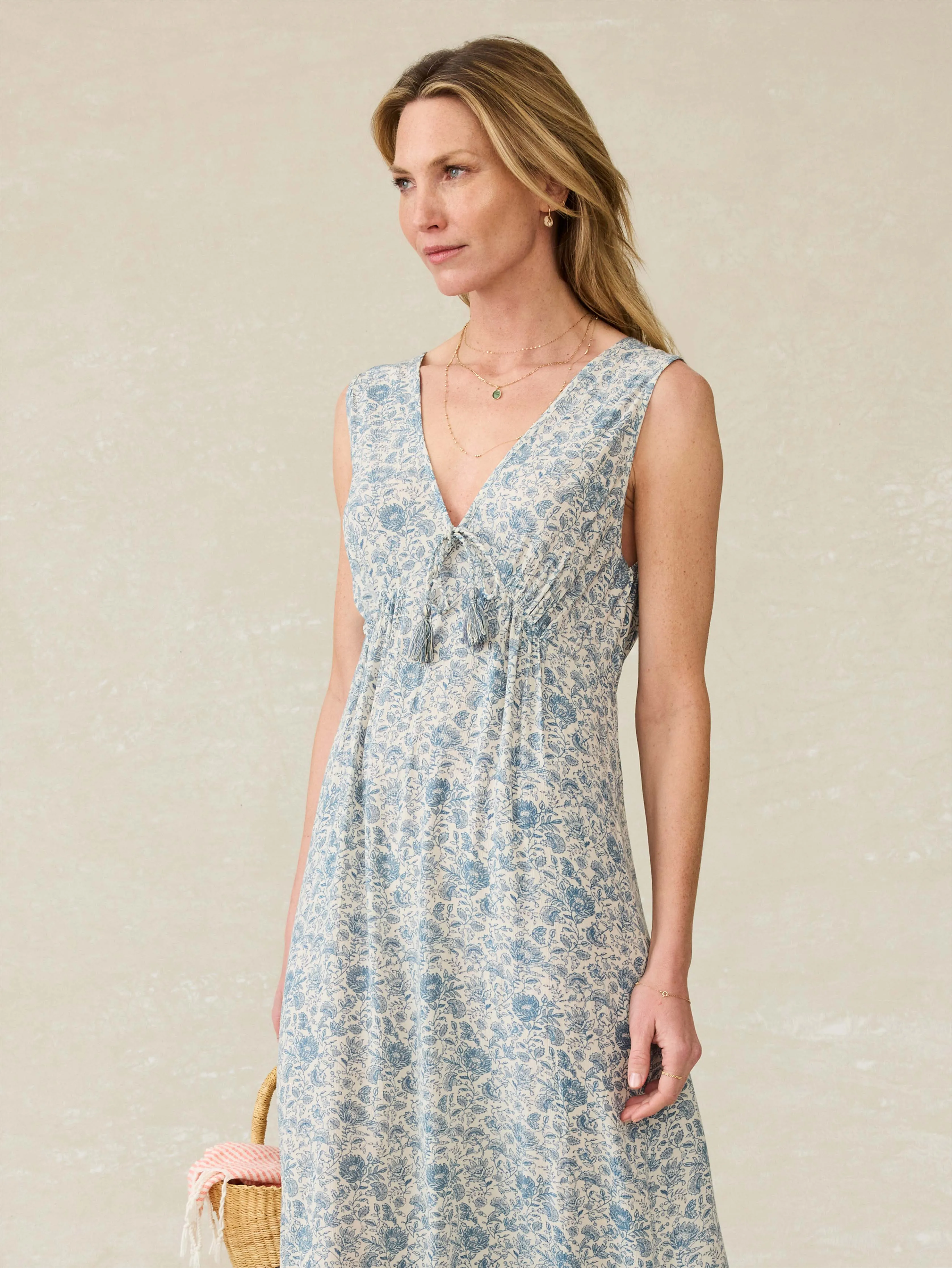 Eden Dress - Blue Water Floral sold by Faherty product image thumbnail 3