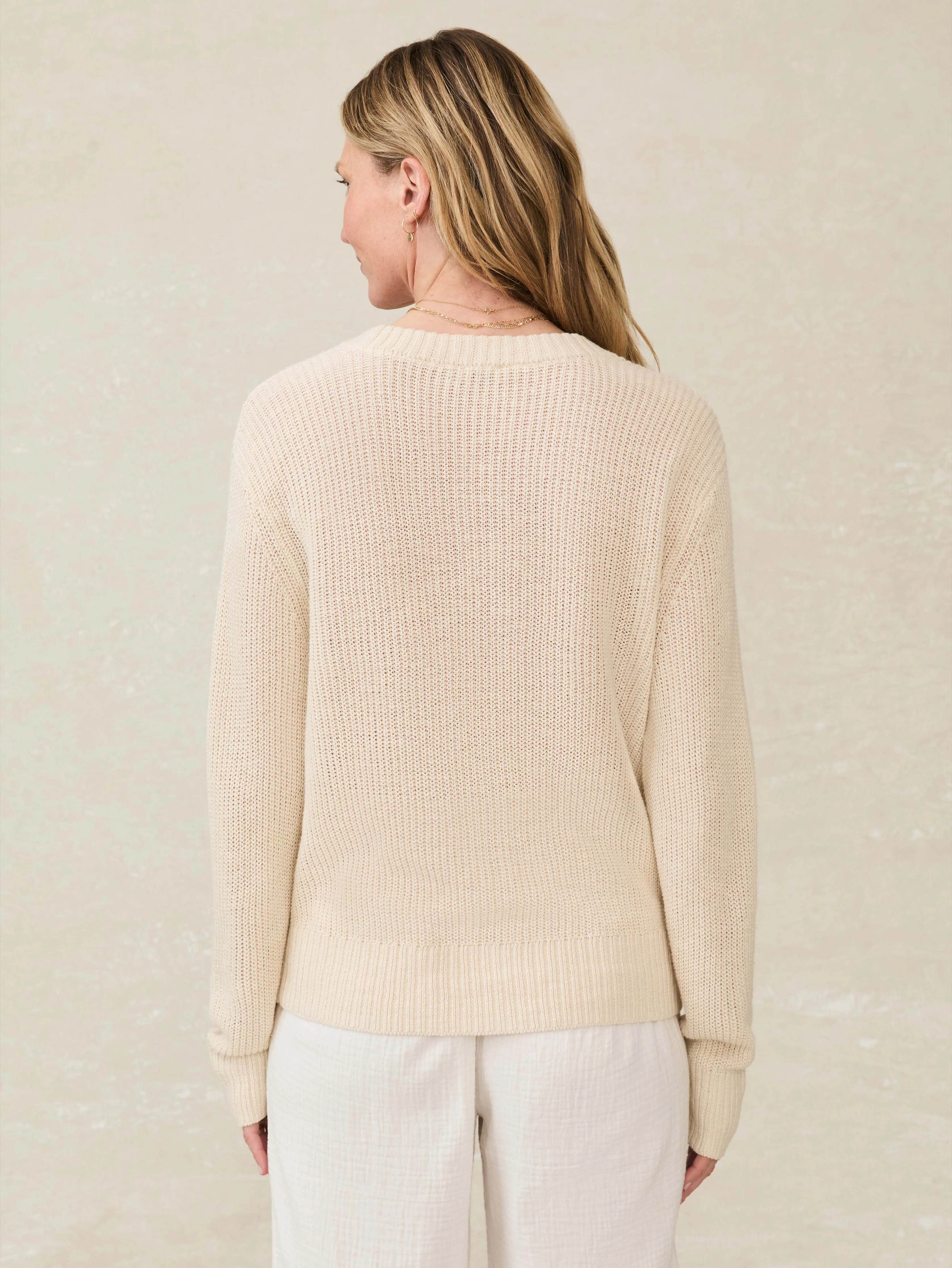 Miramar Linen Cardigan - Summer Sand sold by Faherty product image thumbnail 3