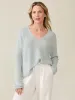 Miramar Linen V-Neck Sweater - Chalk Blue sold by Faherty