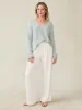 Miramar Linen V-Neck Sweater - Chalk Blue sold by Faherty