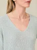 Miramar Linen V-Neck Sweater - Chalk Blue sold by Faherty