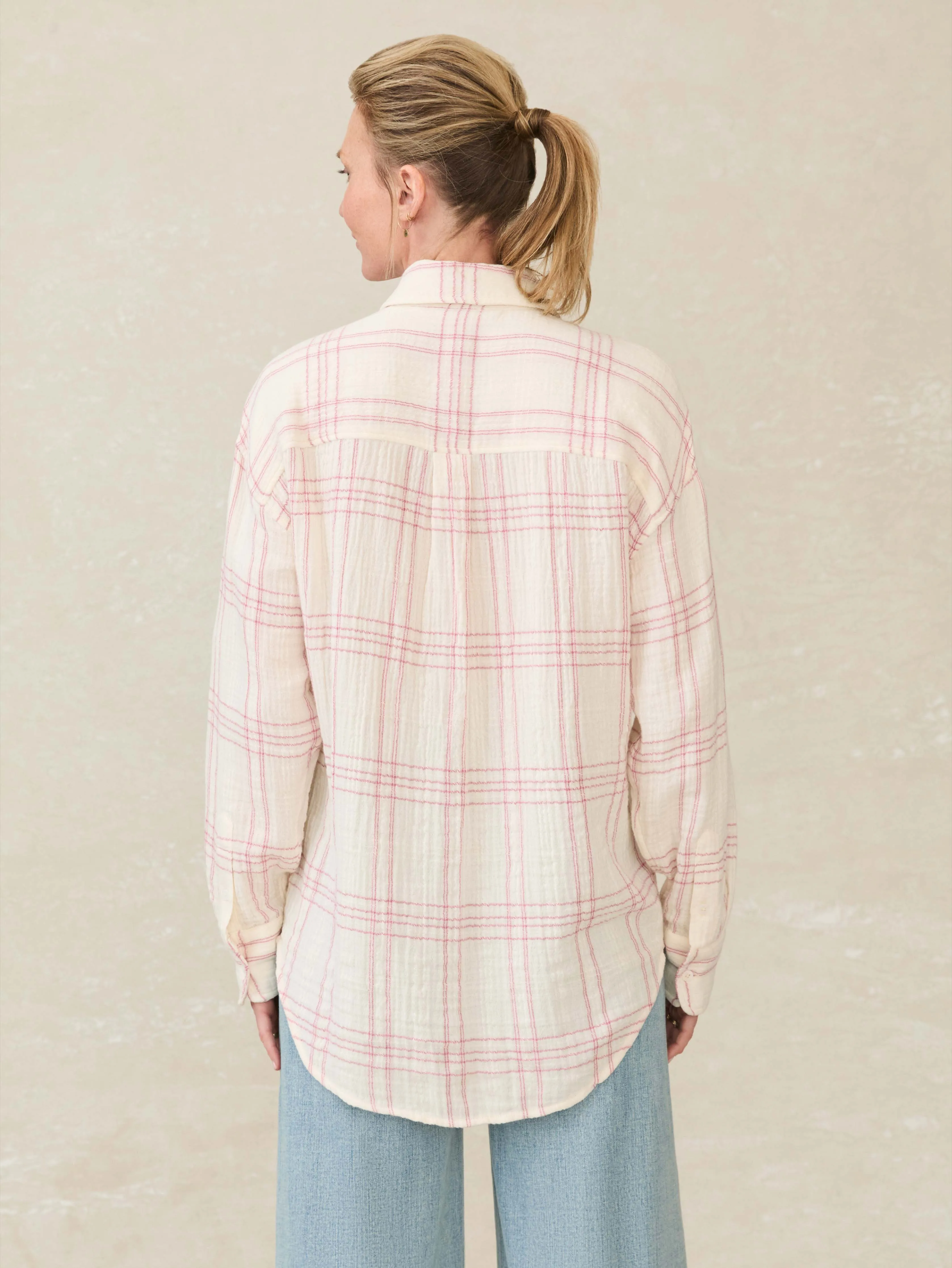 Dune Cotton Gauze Relaxed Shirt - Rose Cove Plaid sold by Faherty product image thumbnail 3