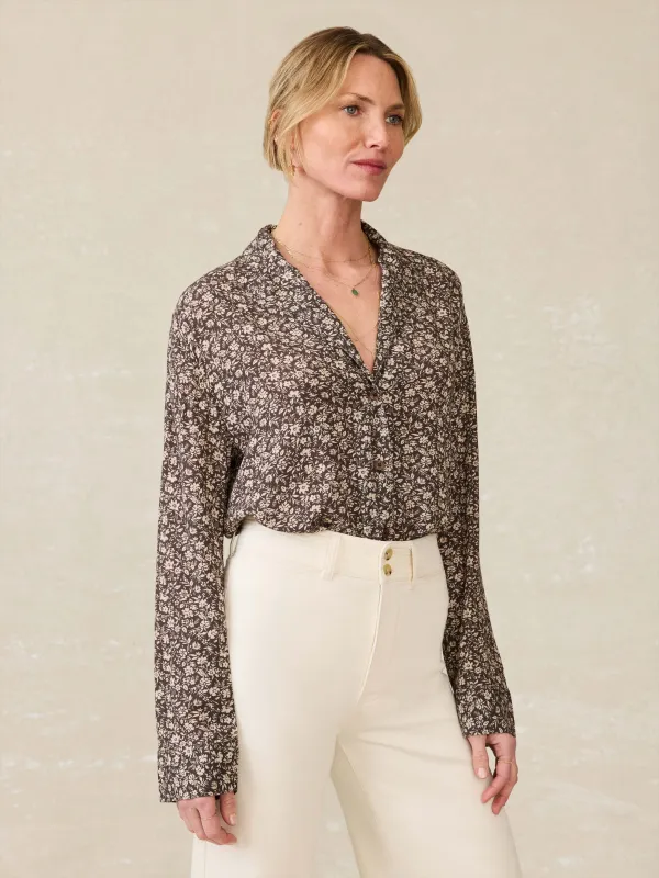 Cabana Long-Sleeve Shirt - Charcoal Woodstock Floral made by Faherty