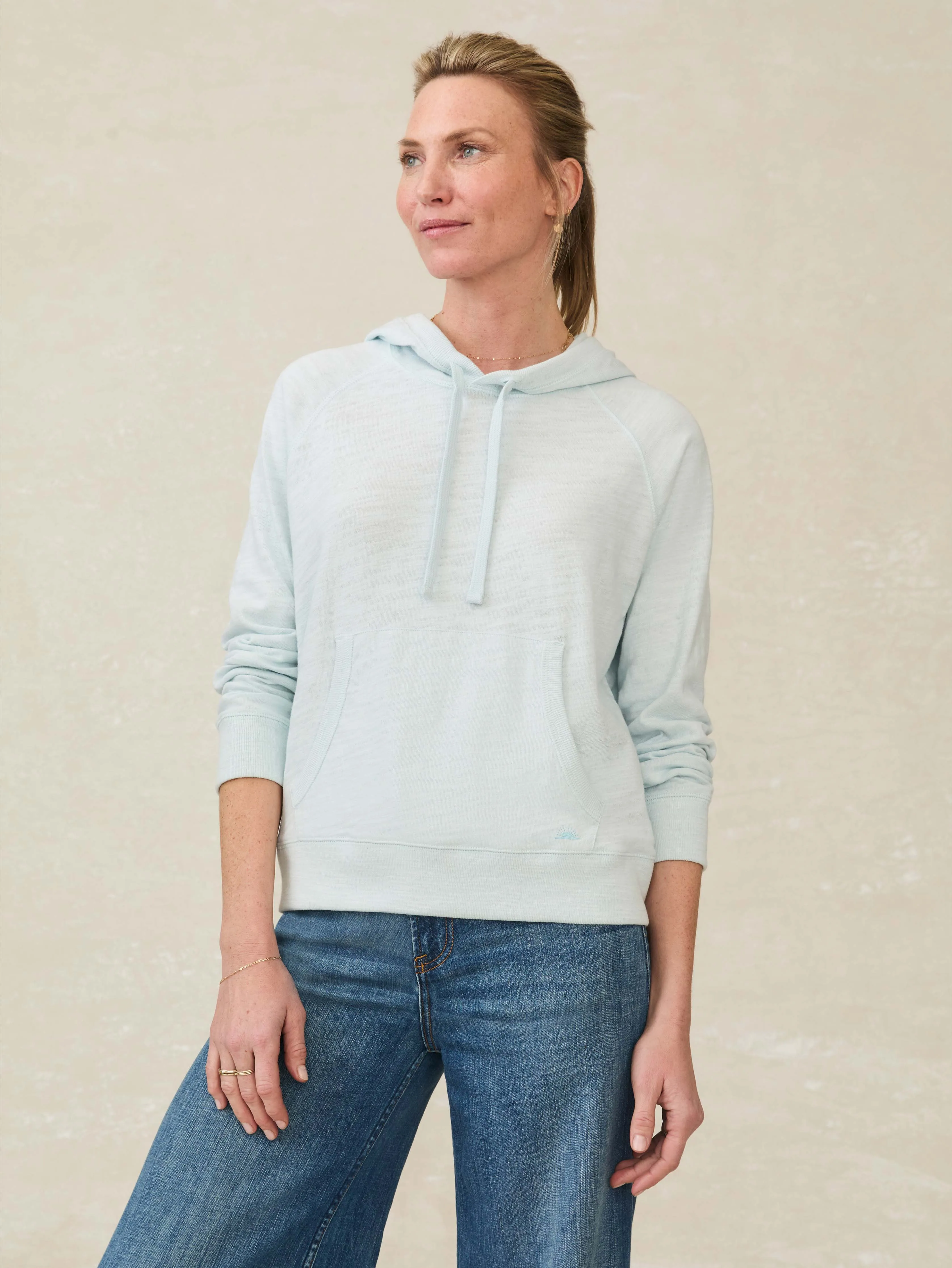 Sunwashed Organic Hoodie - Sky sold by Faherty