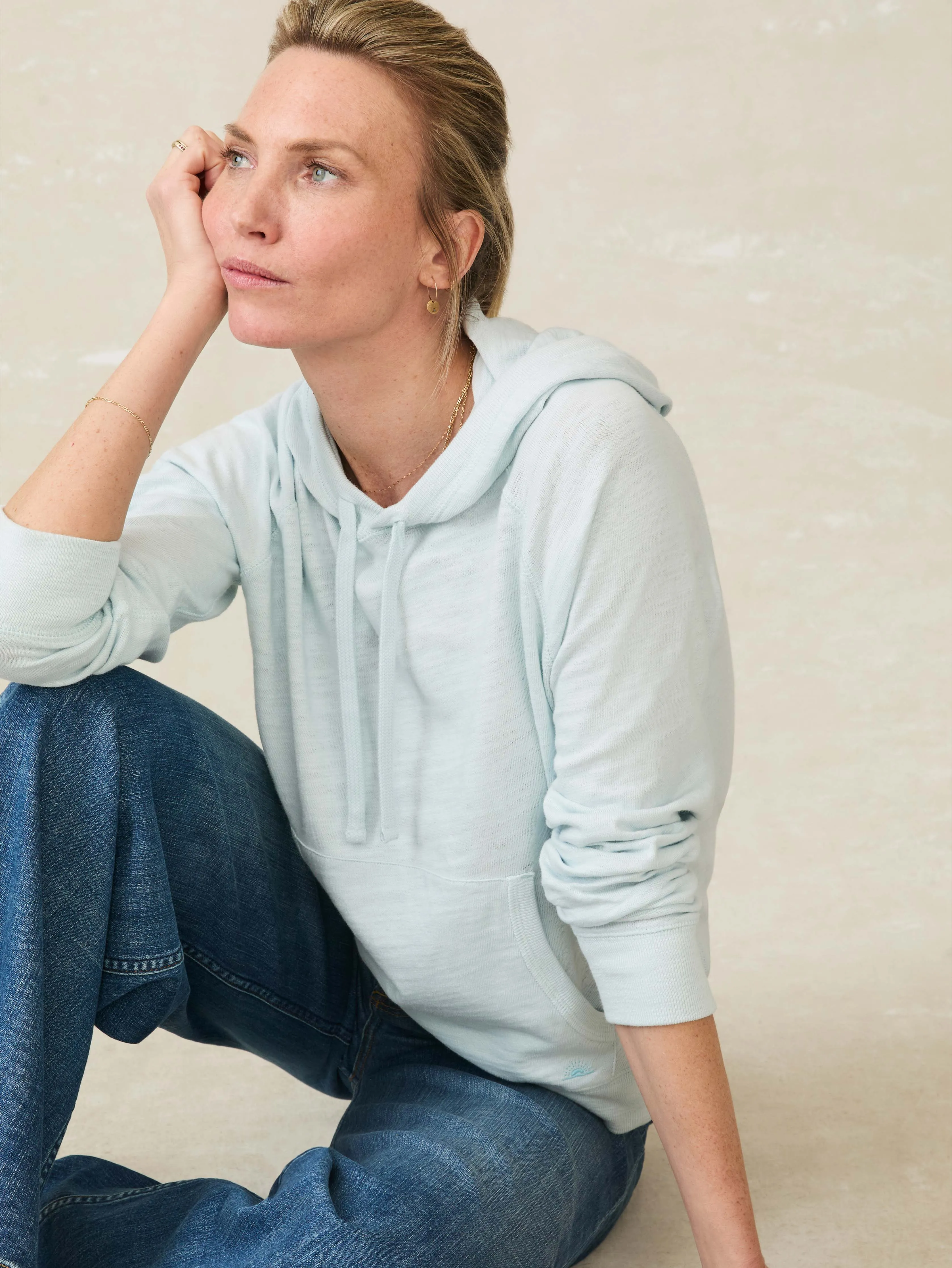 Sunwashed Organic Hoodie - Sky sold by Faherty product image thumbnail 4