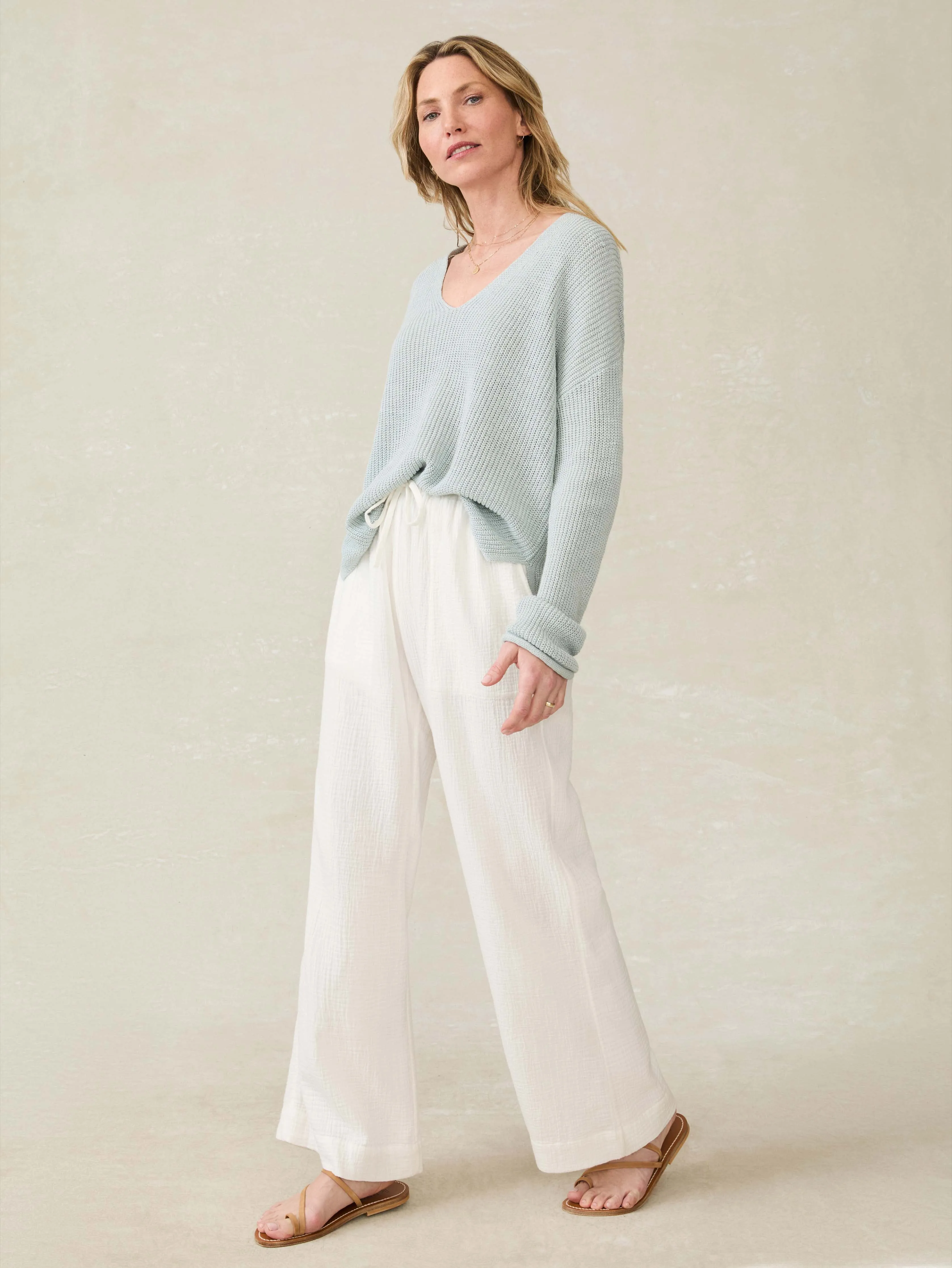 Laidback Gauze Pant - White sold by Faherty product image thumbnail 4