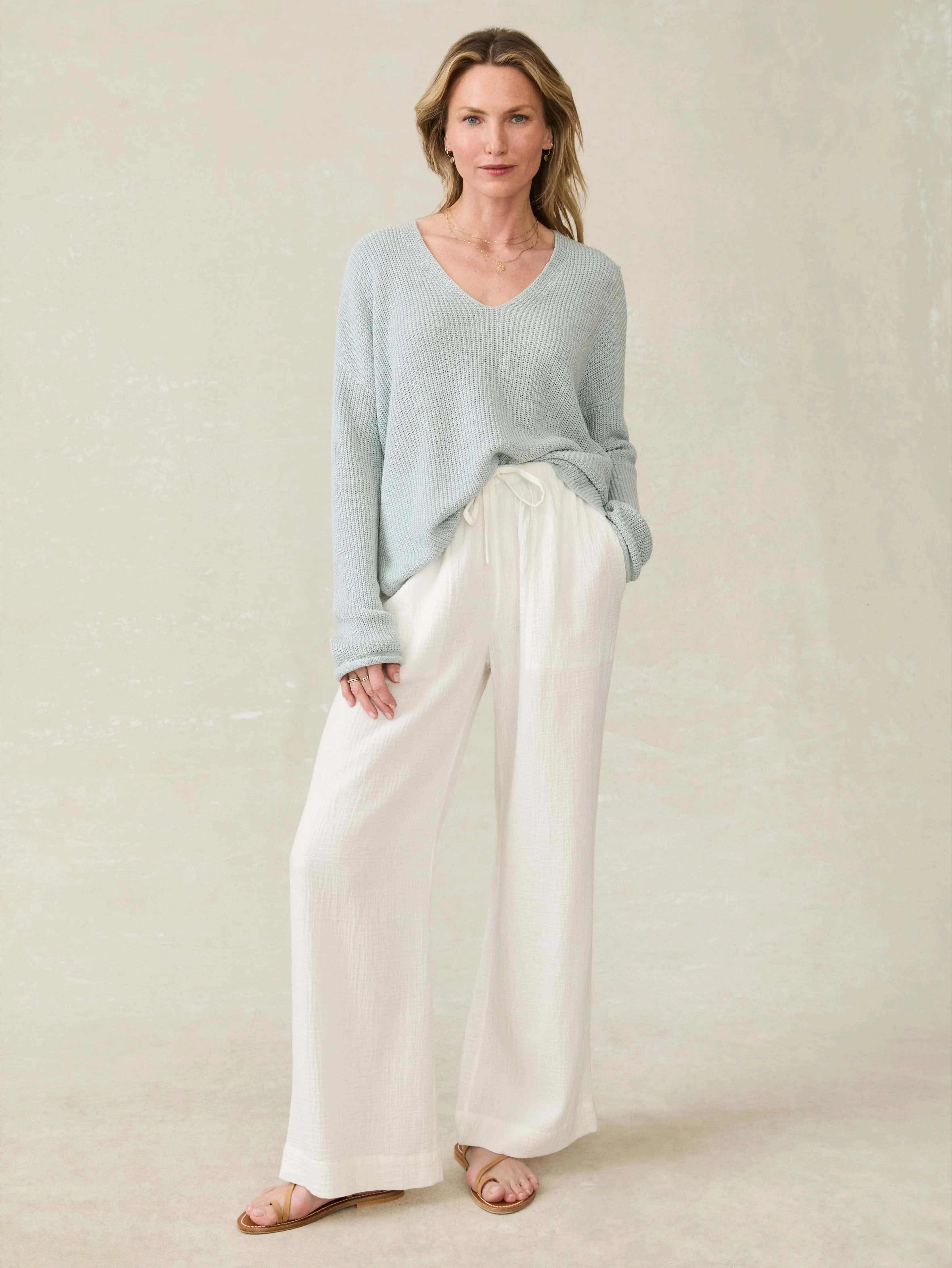 Laidback Gauze Pant - White sold by Faherty product image thumbnail 5