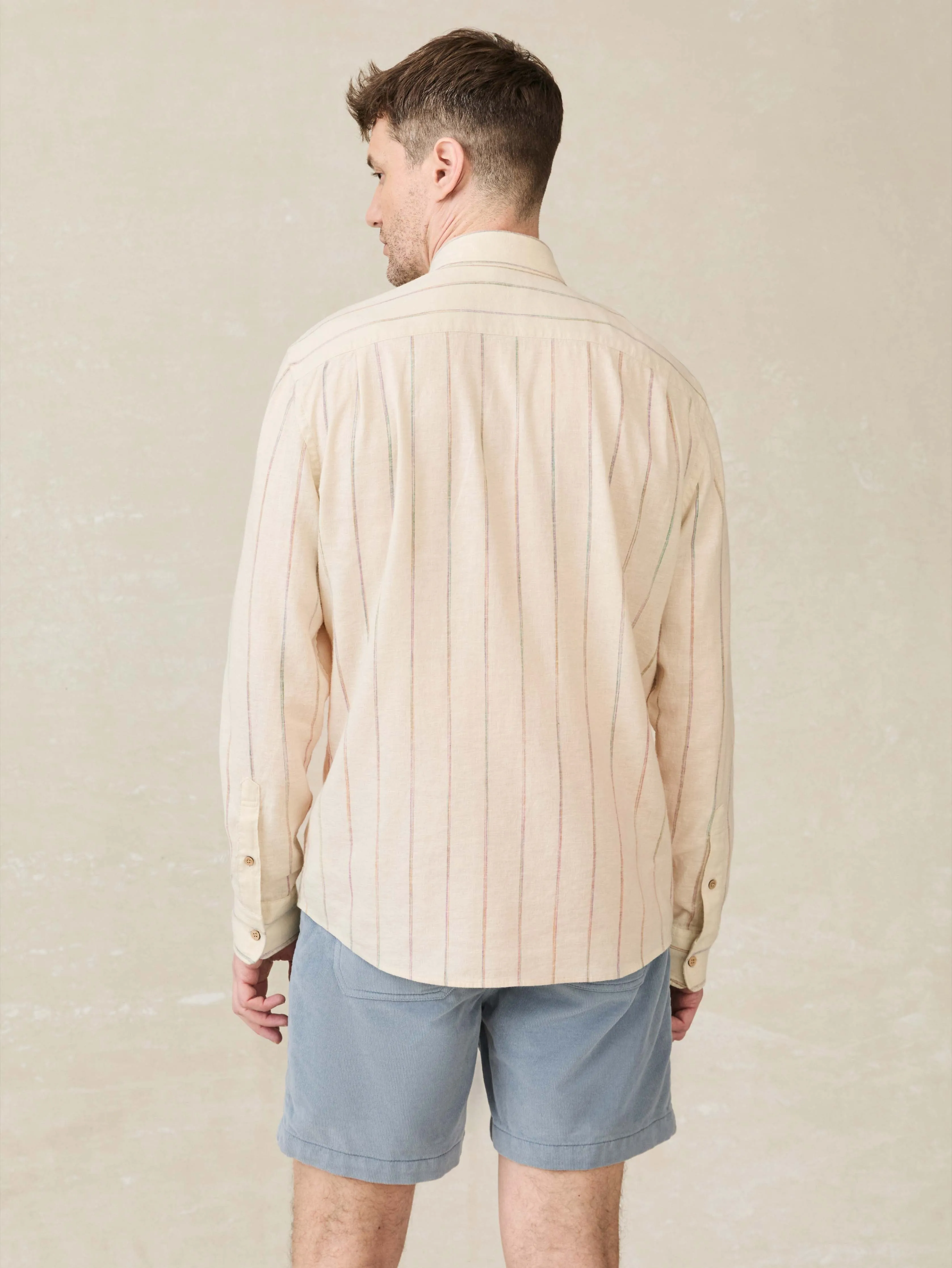 Long-Sleeve Breeze Shirt - Cloud Beach Stripe sold by Faherty product image thumbnail 4
