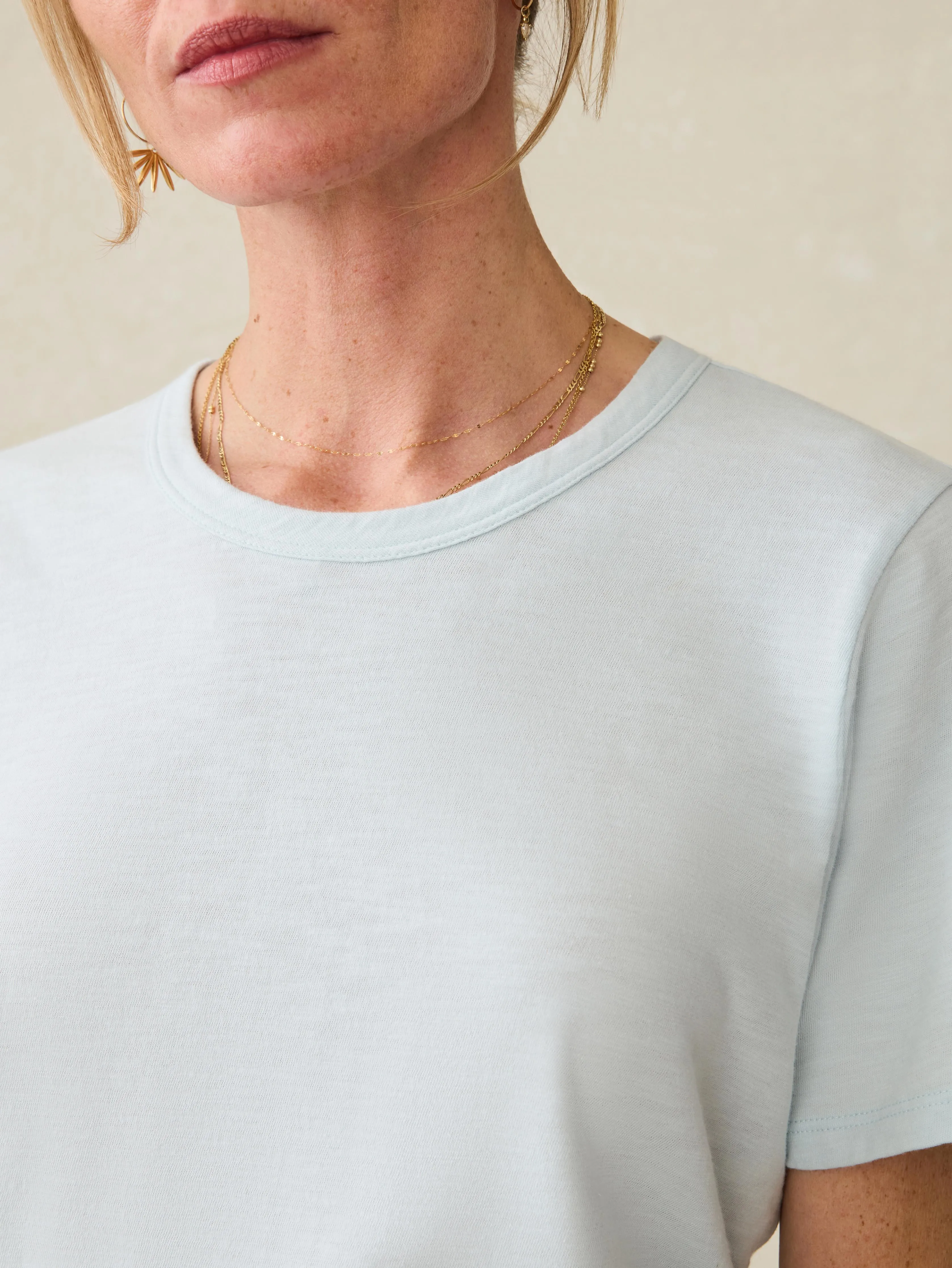 Sunwashed Essential Tee - Sky sold by Faherty product image thumbnail 2