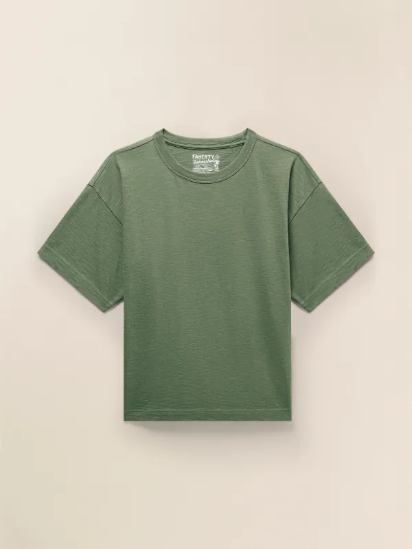 Sunwashed Regenerative Vintage Tee - Thyme sold by Faherty